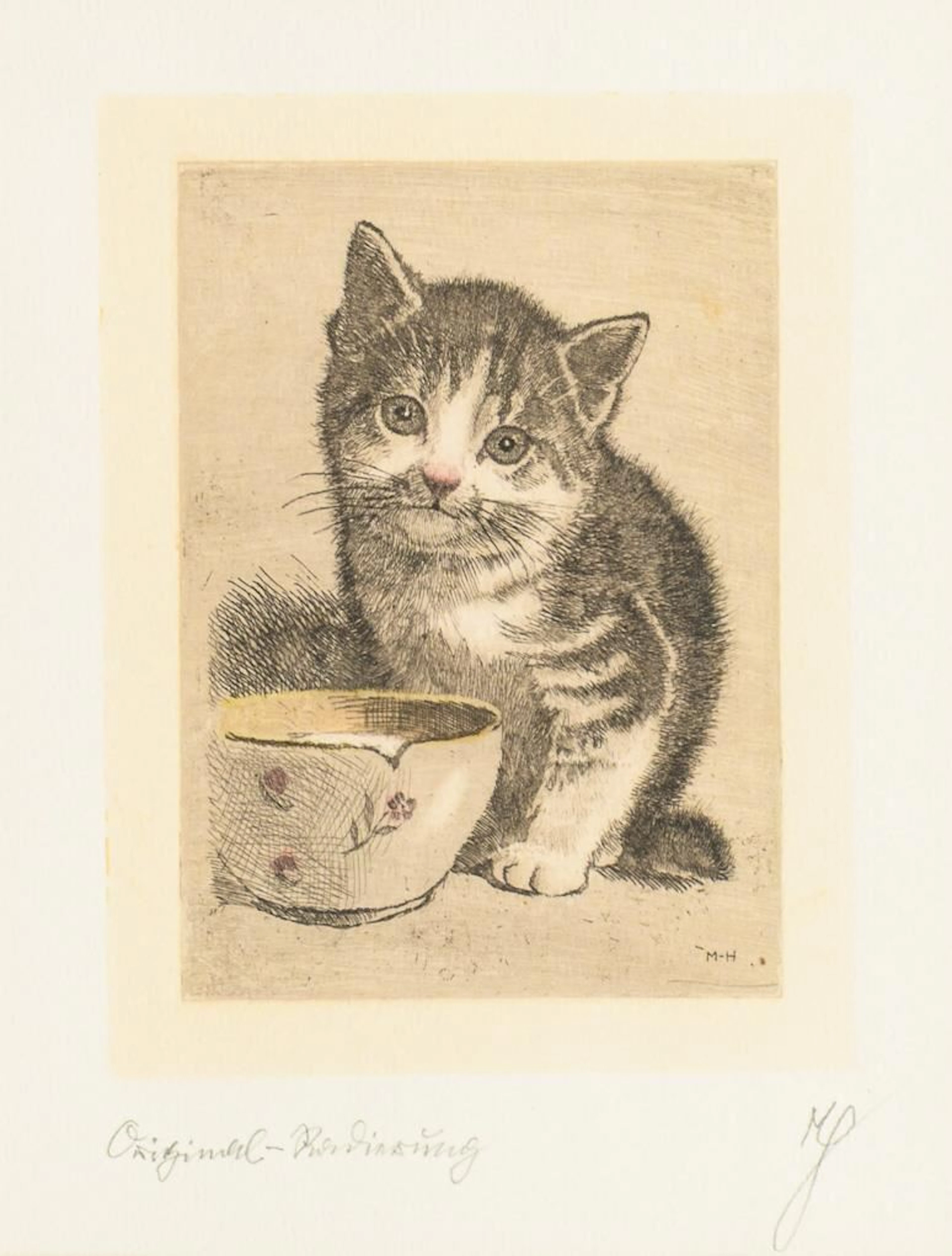 MONOGRAMMIST MH, MONOGRAMMIST MH, Portrait of a Cat