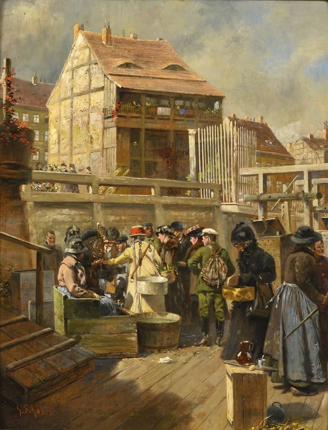 SCHÖBEL, Georg (1858 Berlin – 1928 ibid.): "At the Fishermen’s Bridge”.