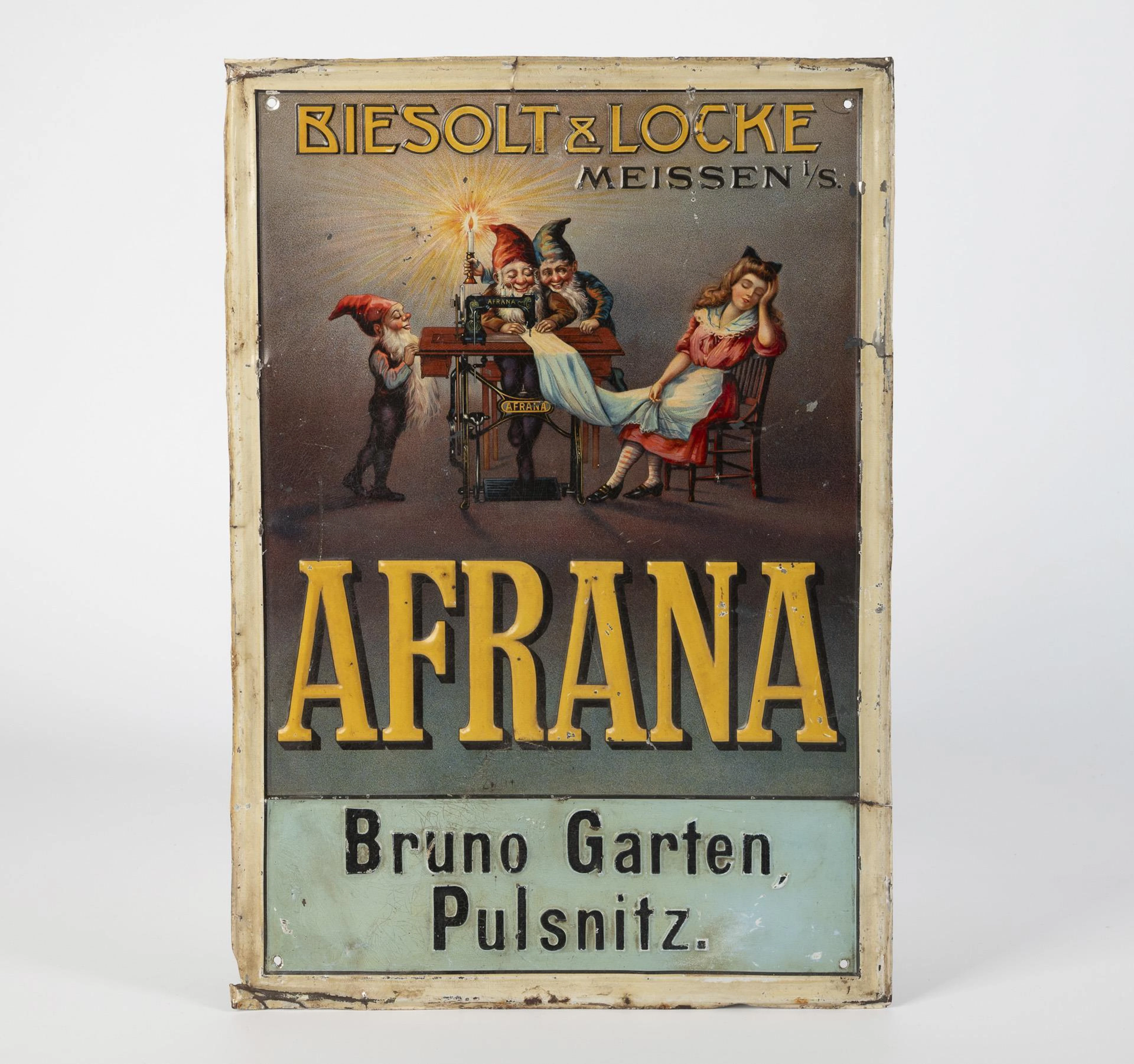 Sheet metal sign "Afrana".