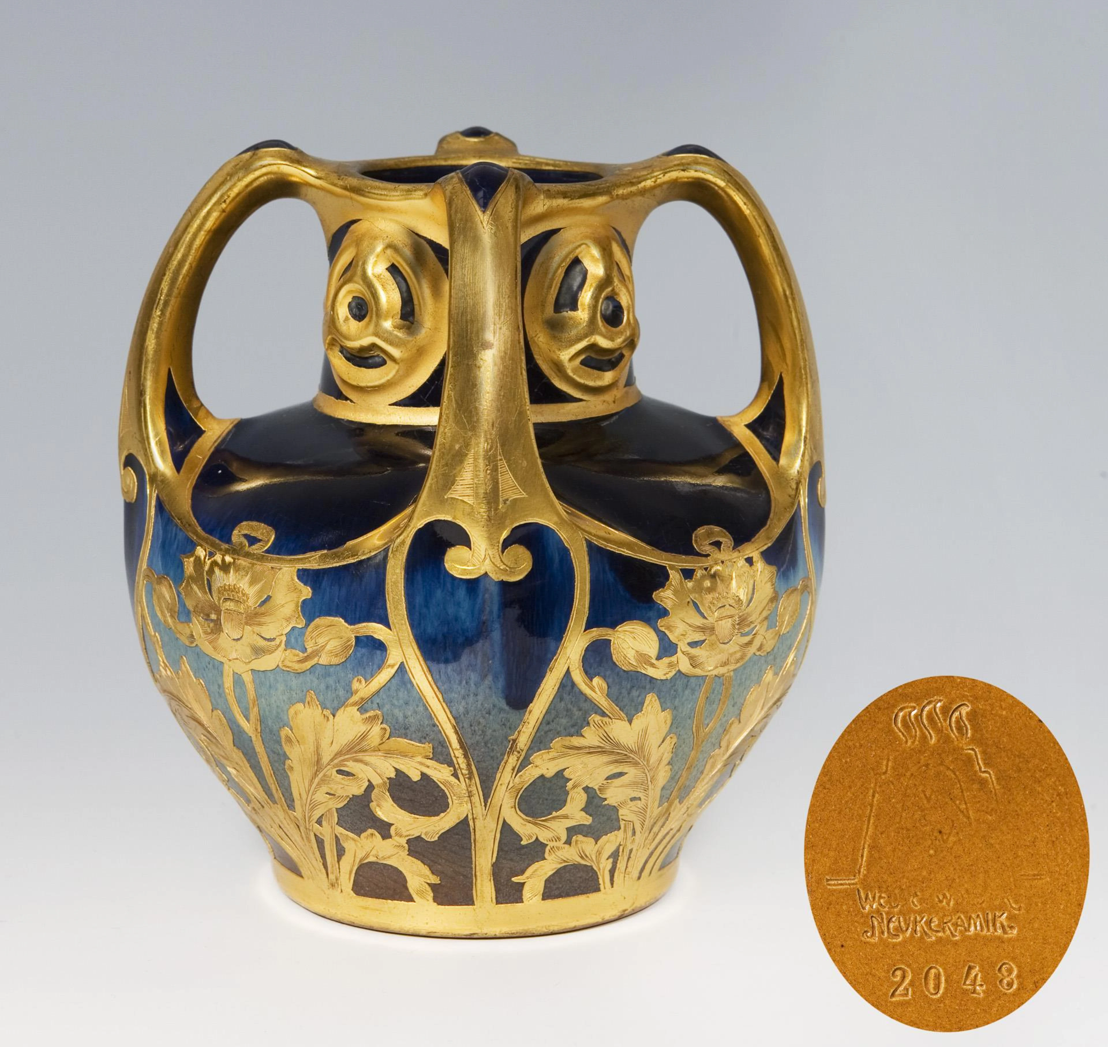 Art Nouveau handle vase. Merkelbach & Wick, Grenzhausen.