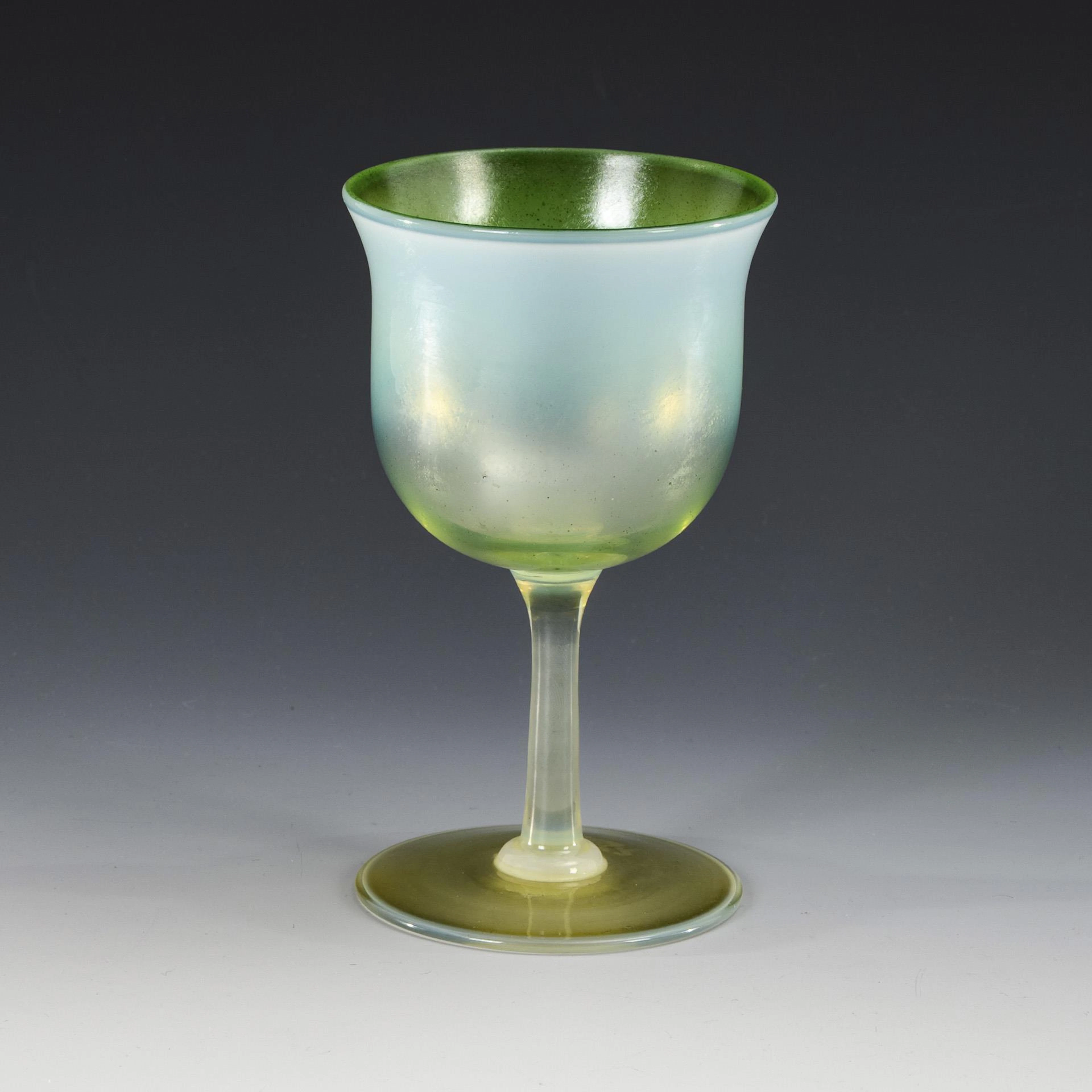 Art Nouveau goblet glass. Tiffany.