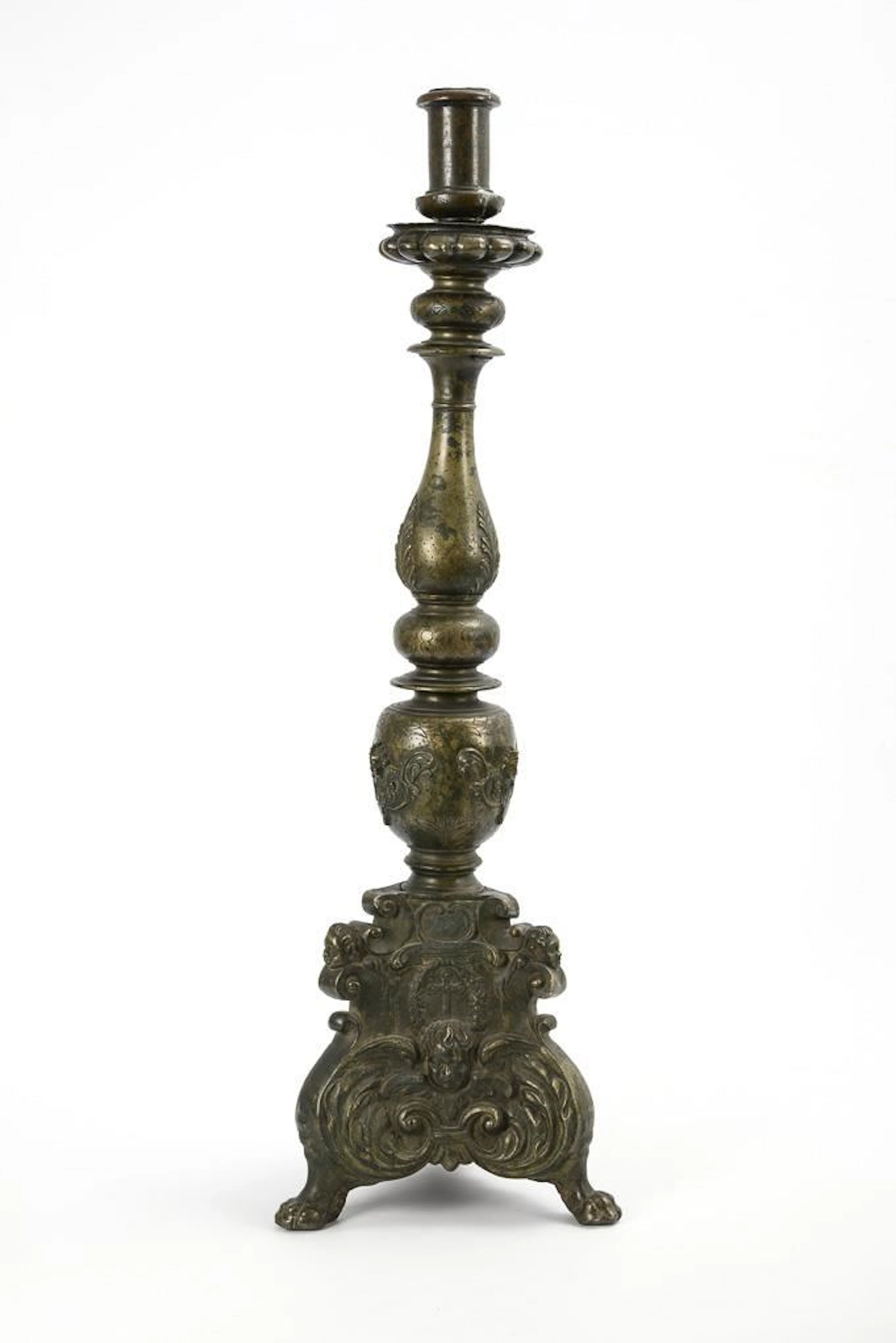 Large, heavy candelabrum.