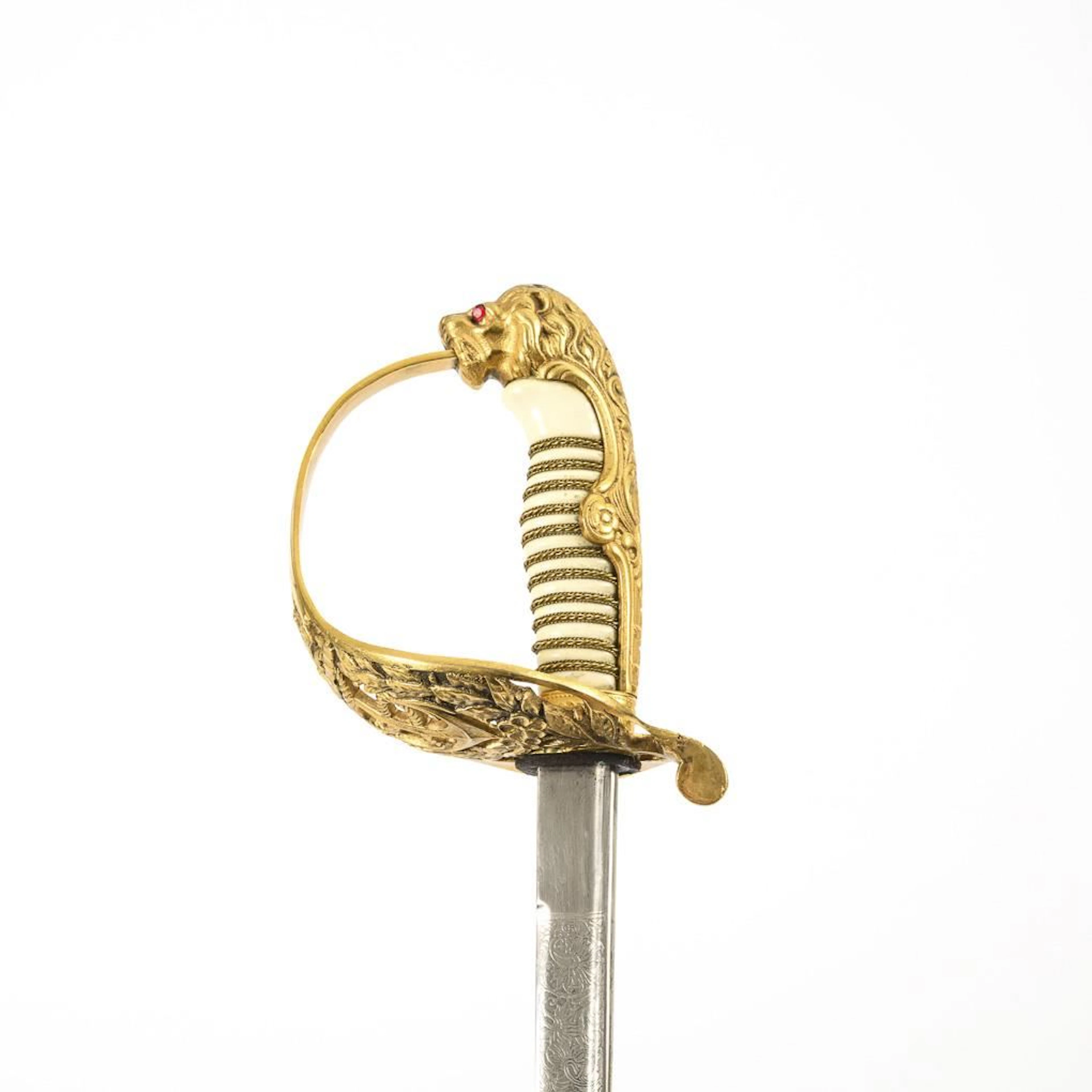 Naval saber with scabbard—probably a private collection piece.