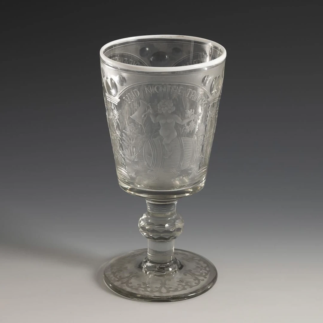Elaborately engraved goblet.