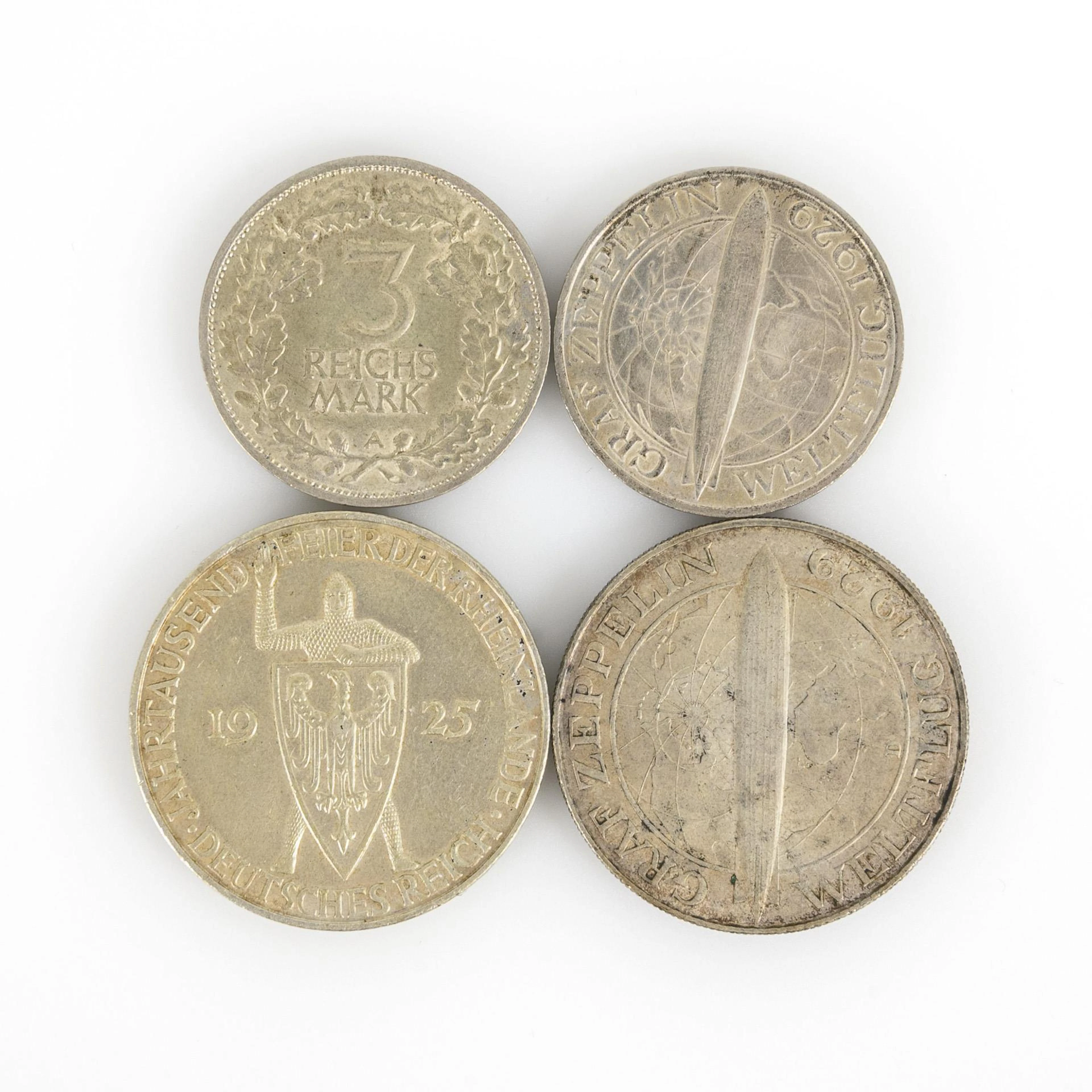 4 commemorative coins, Weimar Republic.