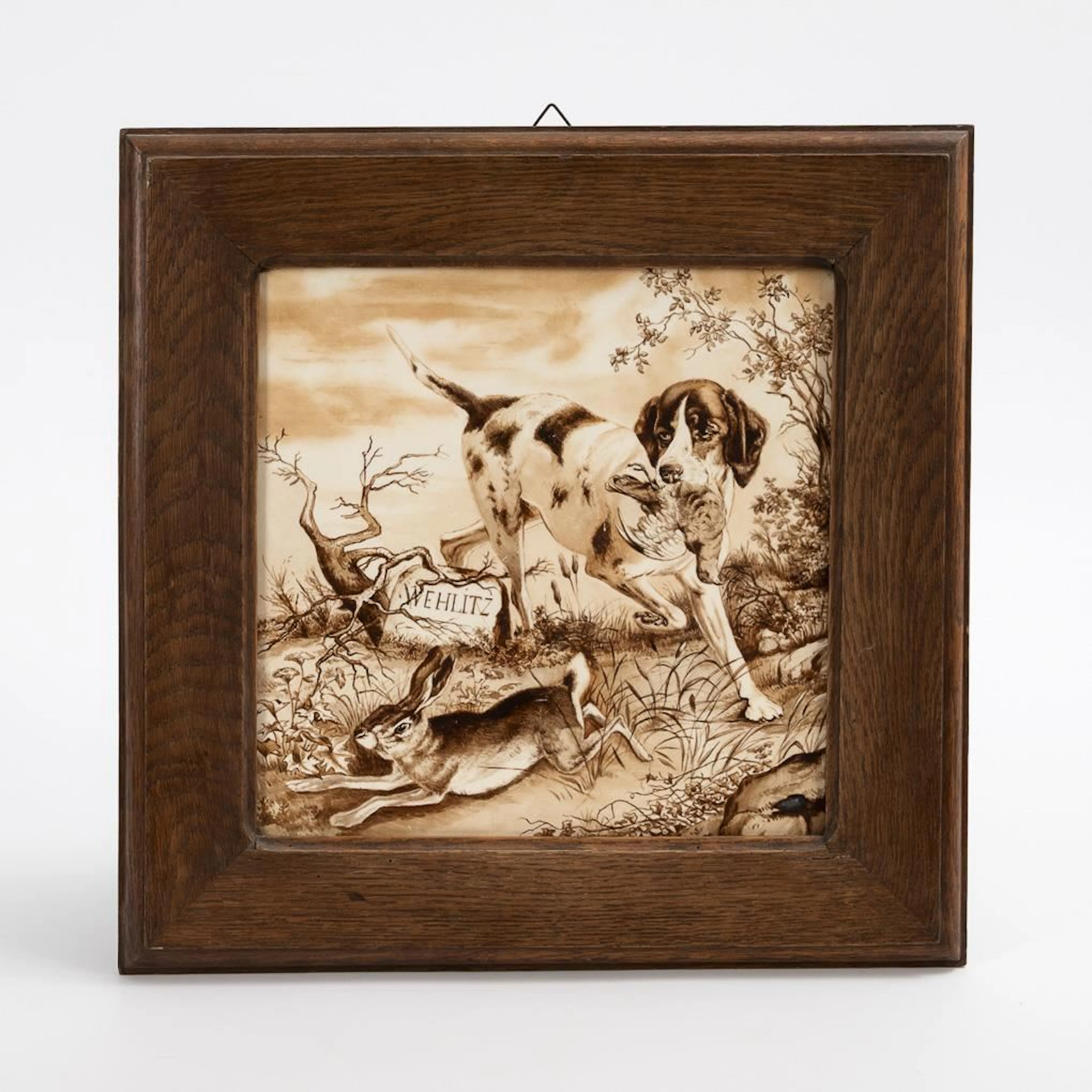 Plate with a hunting scene.