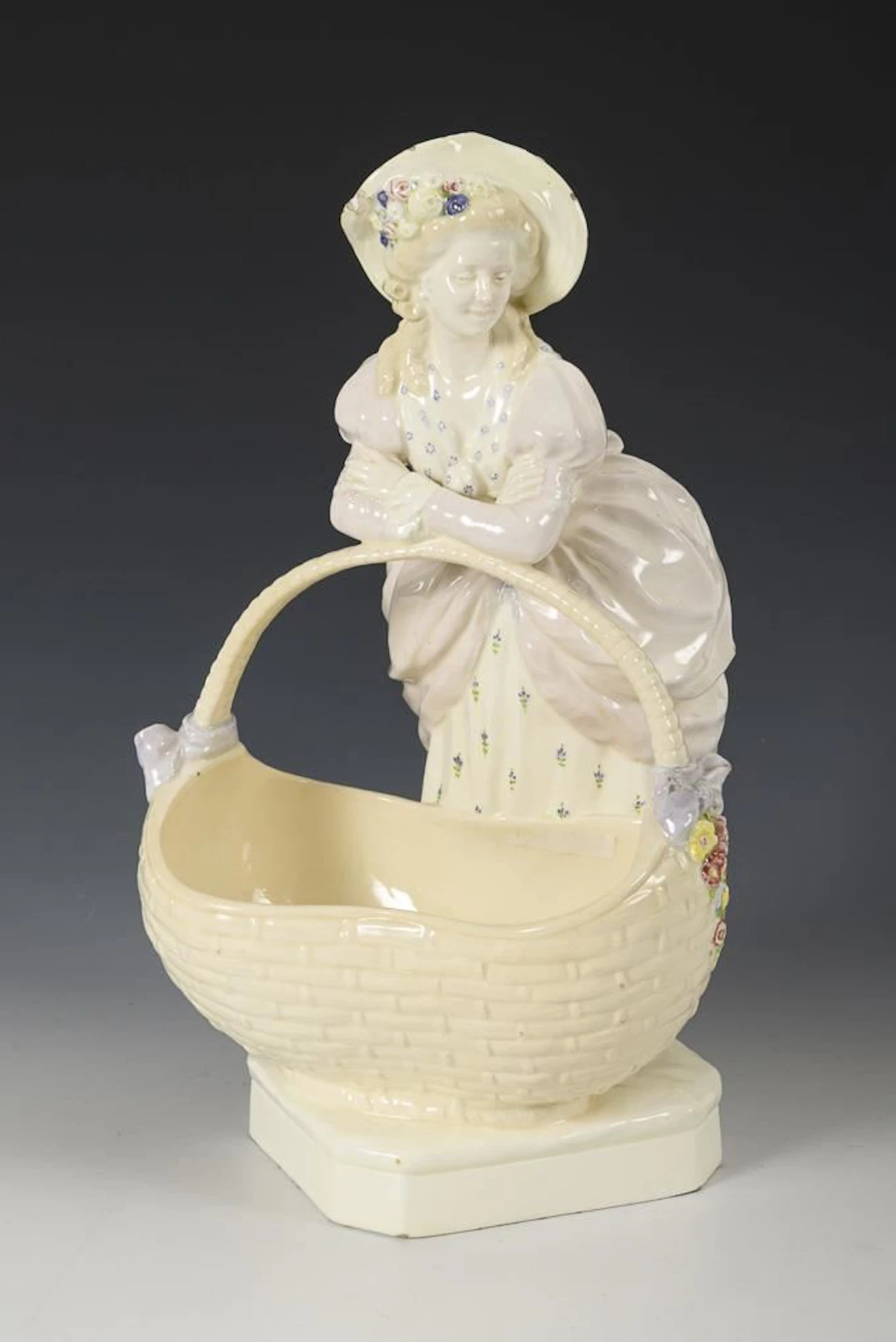 Rococo Lady with a Handle Basket. Friedrich Goldscheider, Vienna Manufactory.