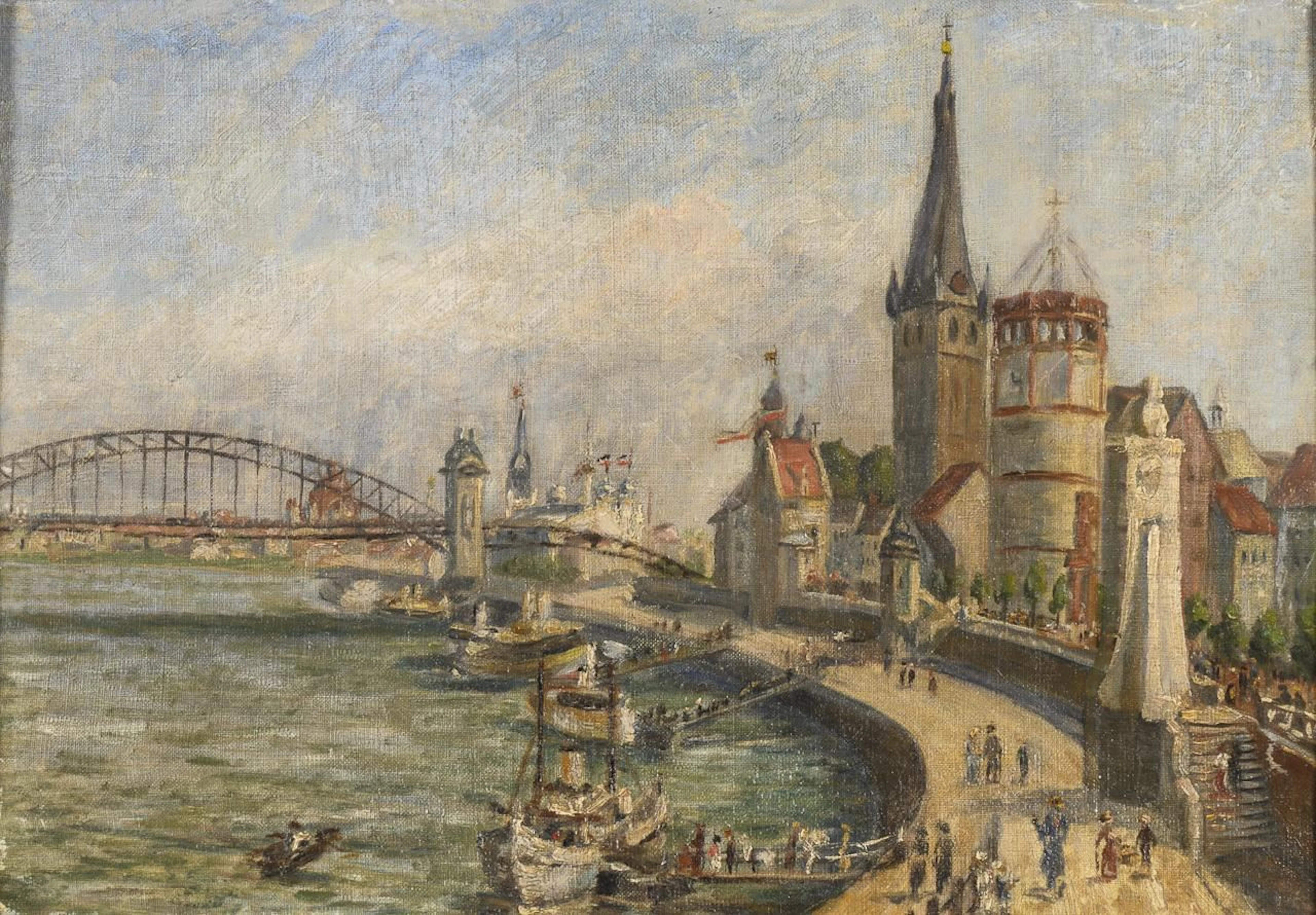 Sunny Banks of the Rhine in Düsseldorf