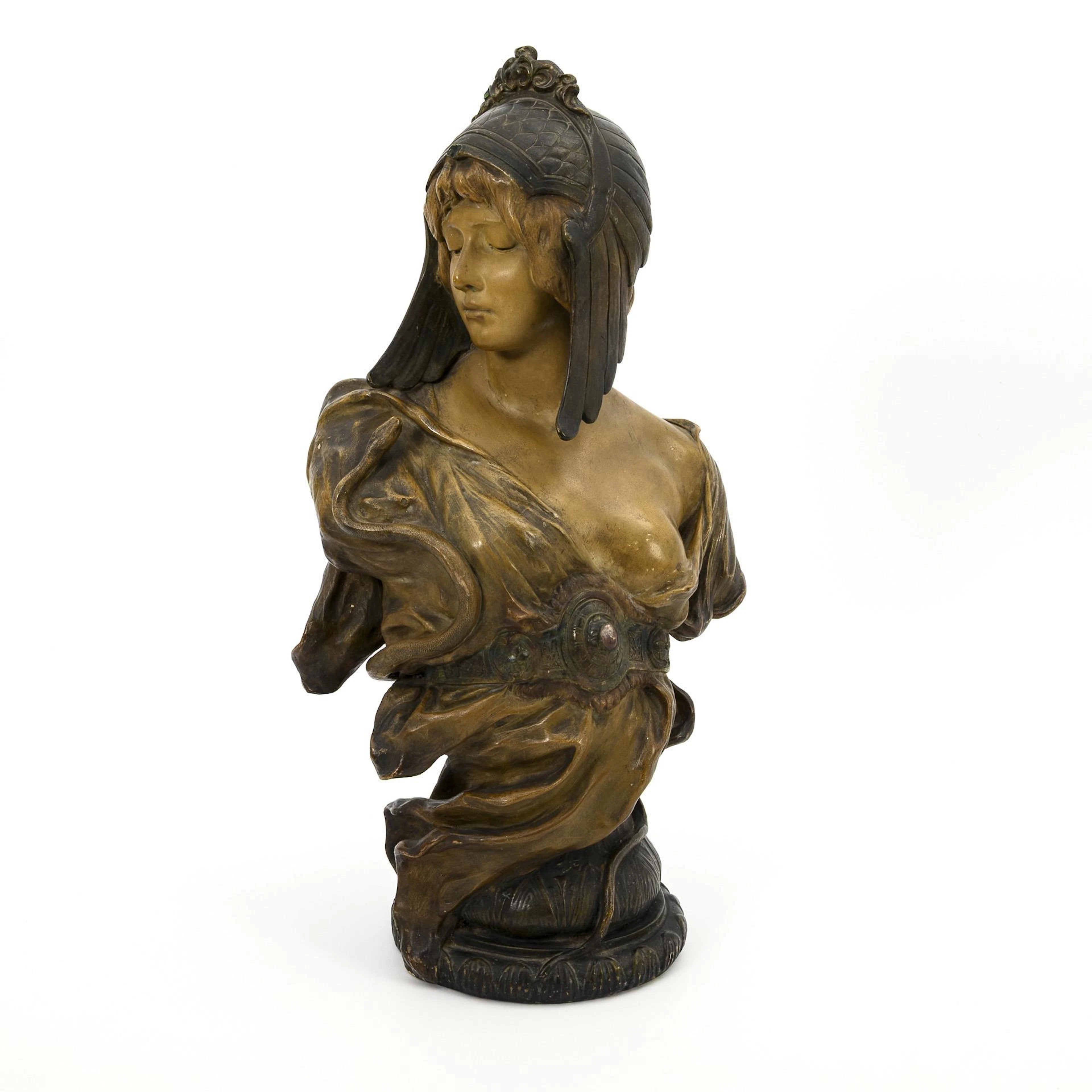 Art Nouveau terracotta bust "Cleopatra". Viennese manufactory Friedrich