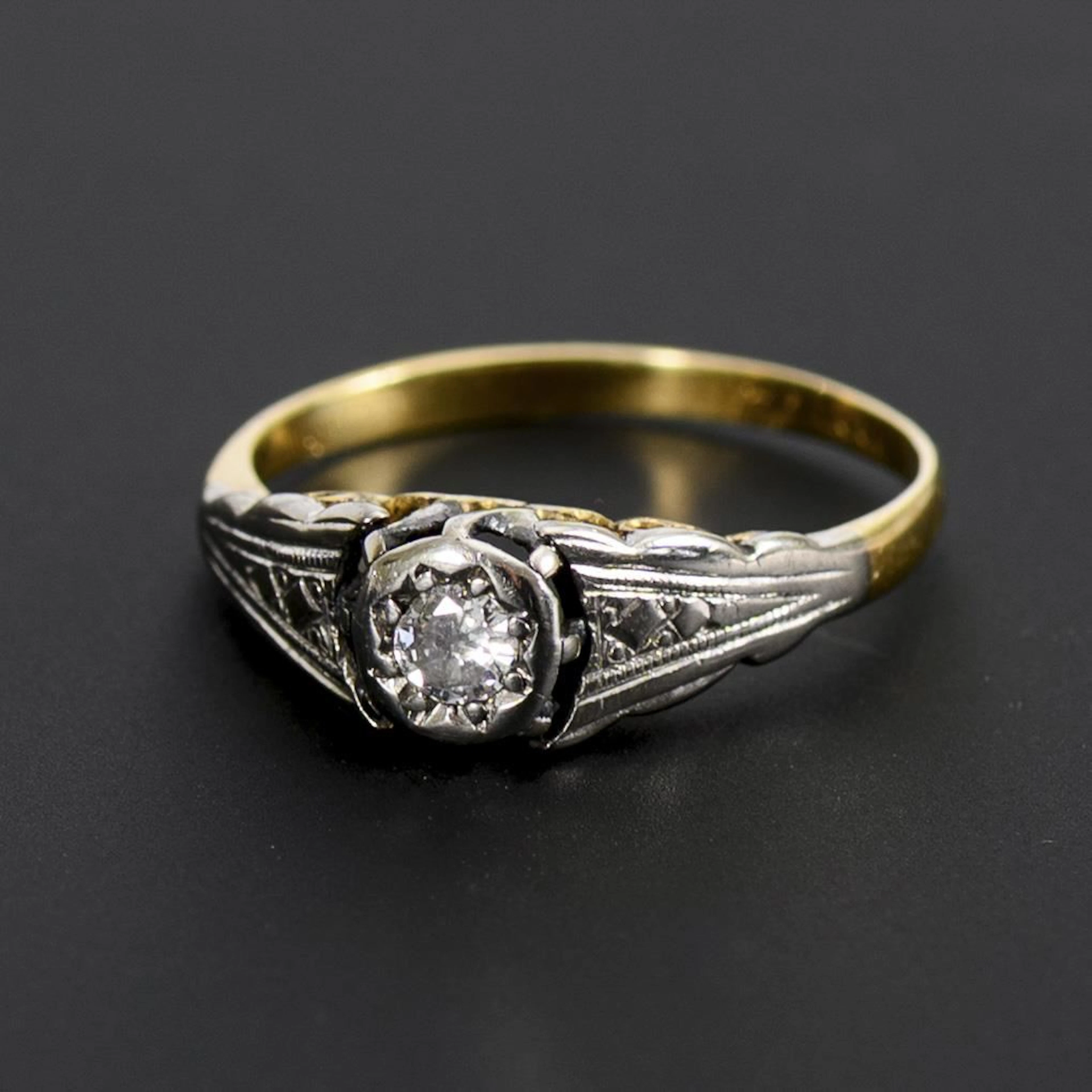 Art Deco Brilliant-Cut Solitaire.