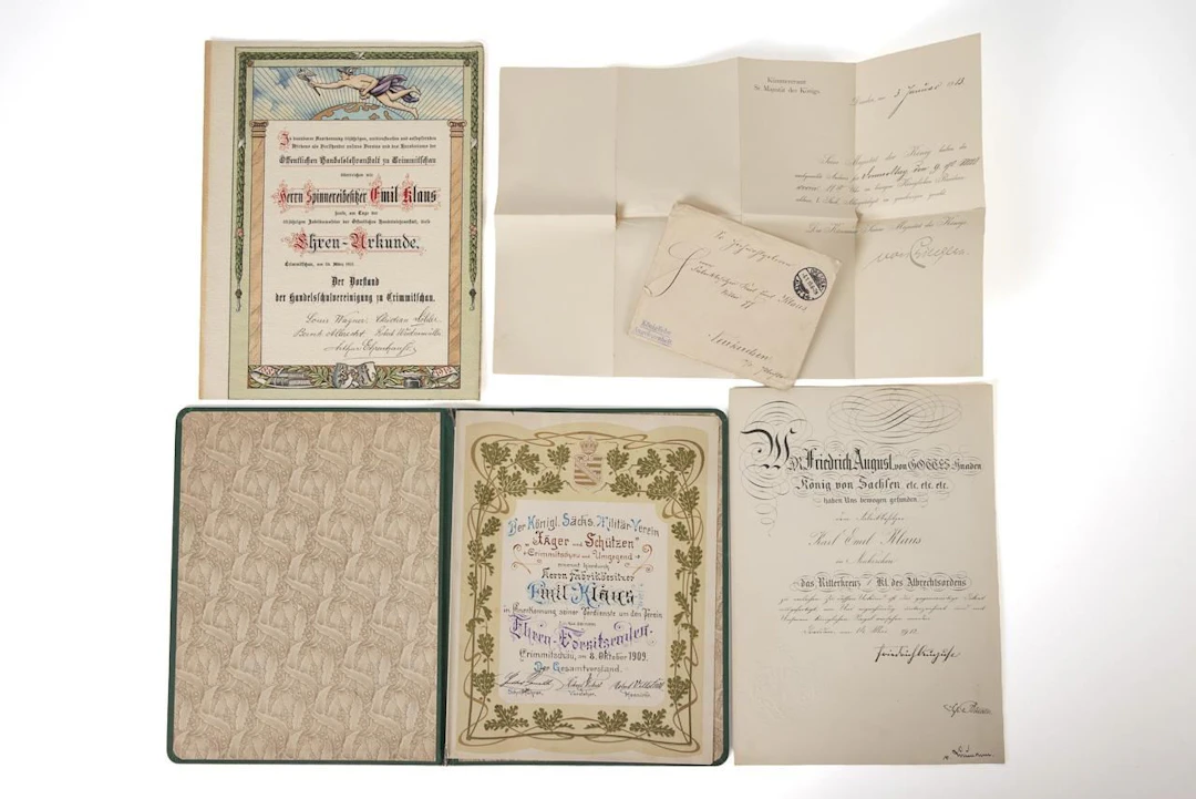 A collection of documents from the estate of a Saxon industrialist