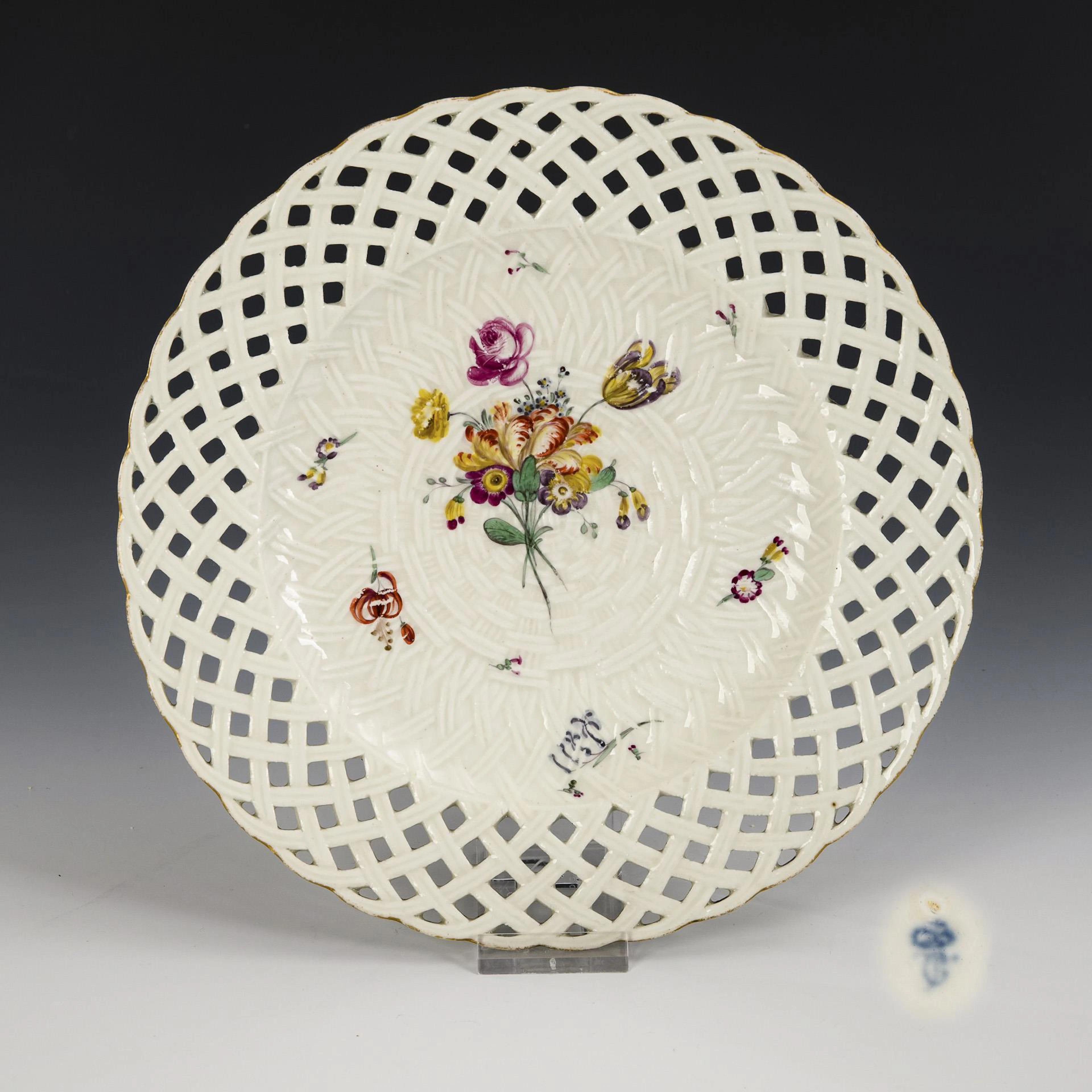 Dessert plate with flower painting. Frankenthal.