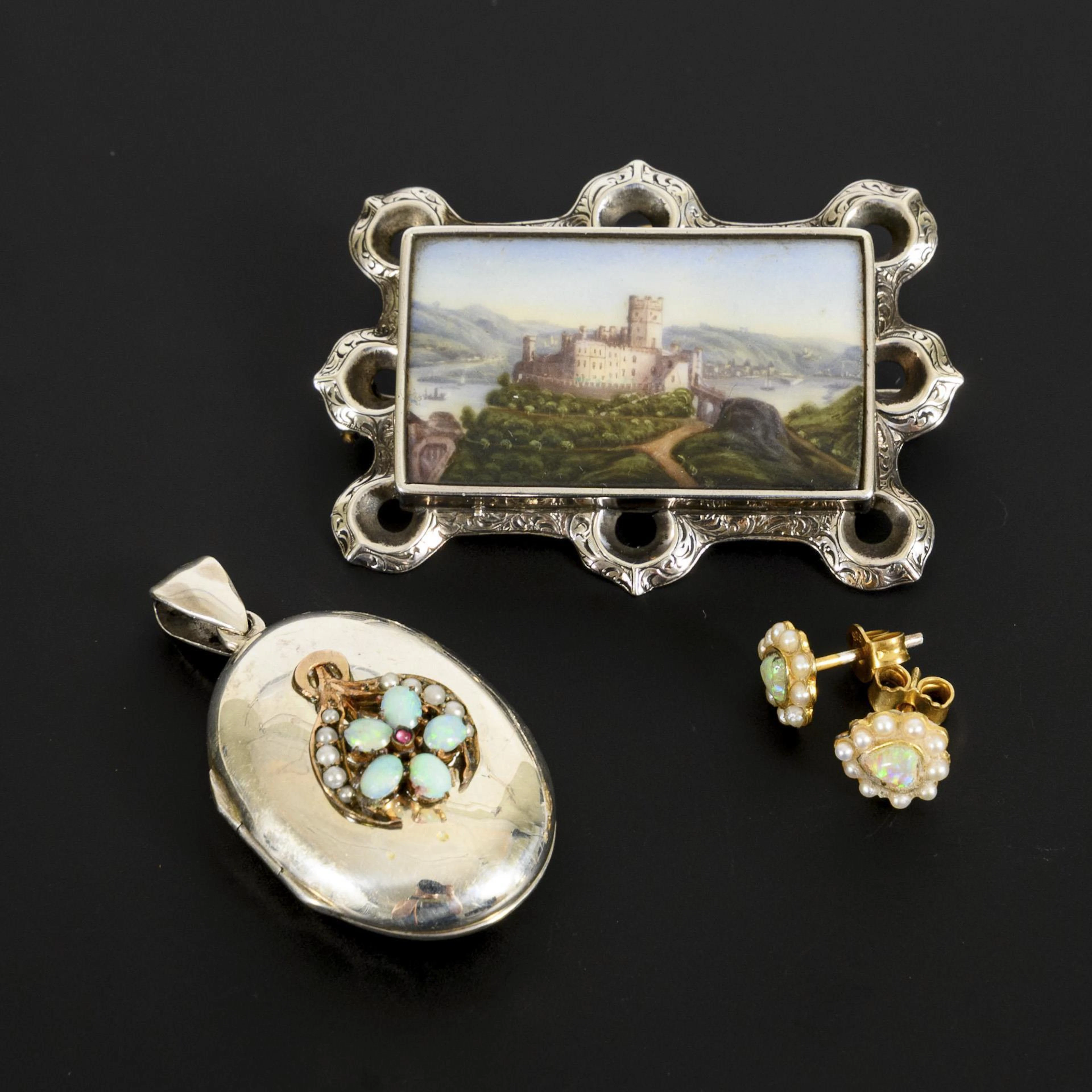 3 pieces of historical silver jewelry.