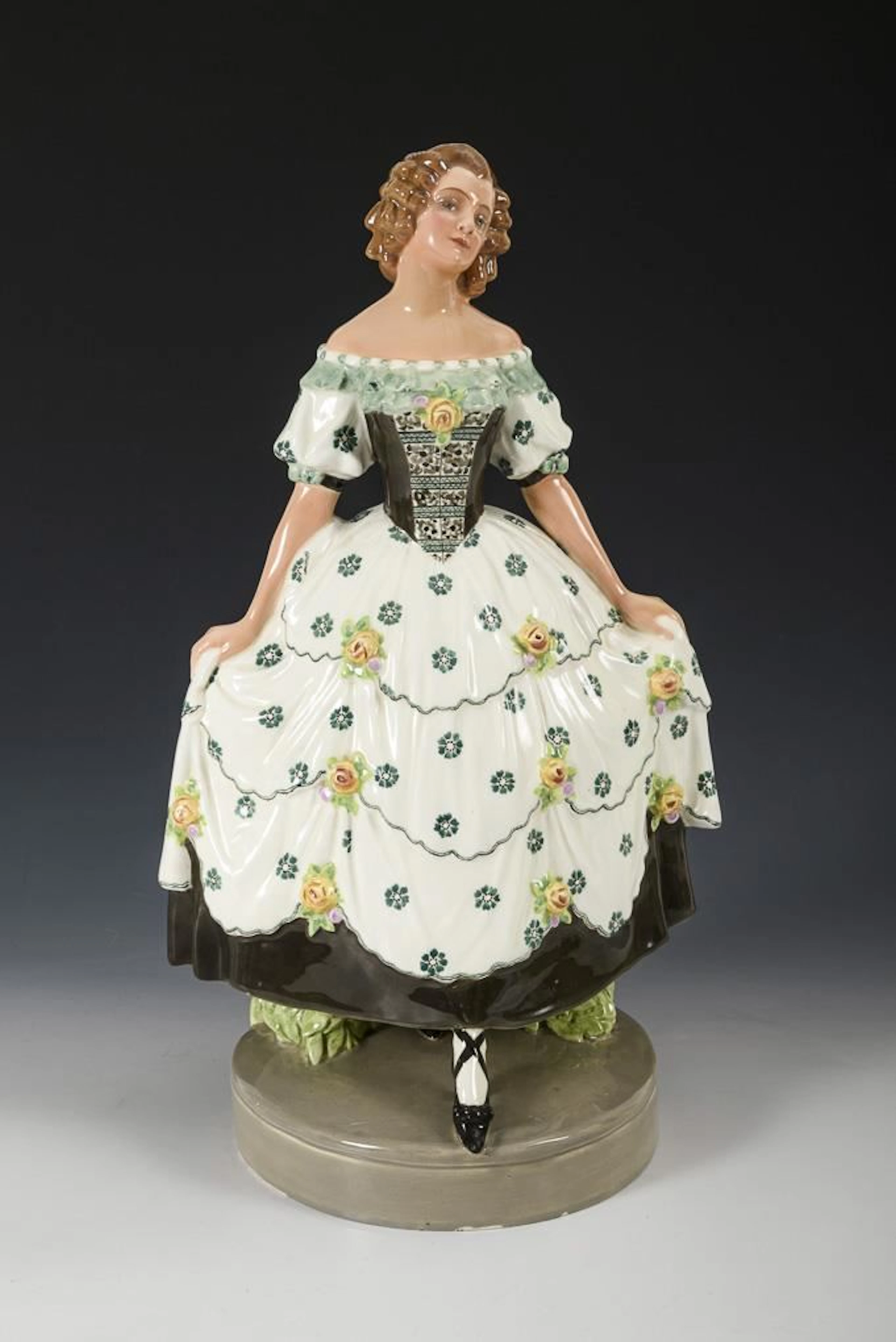 Biedermeier Dancer in a Rose-Petal Dress. Vienna-based manufacturer
