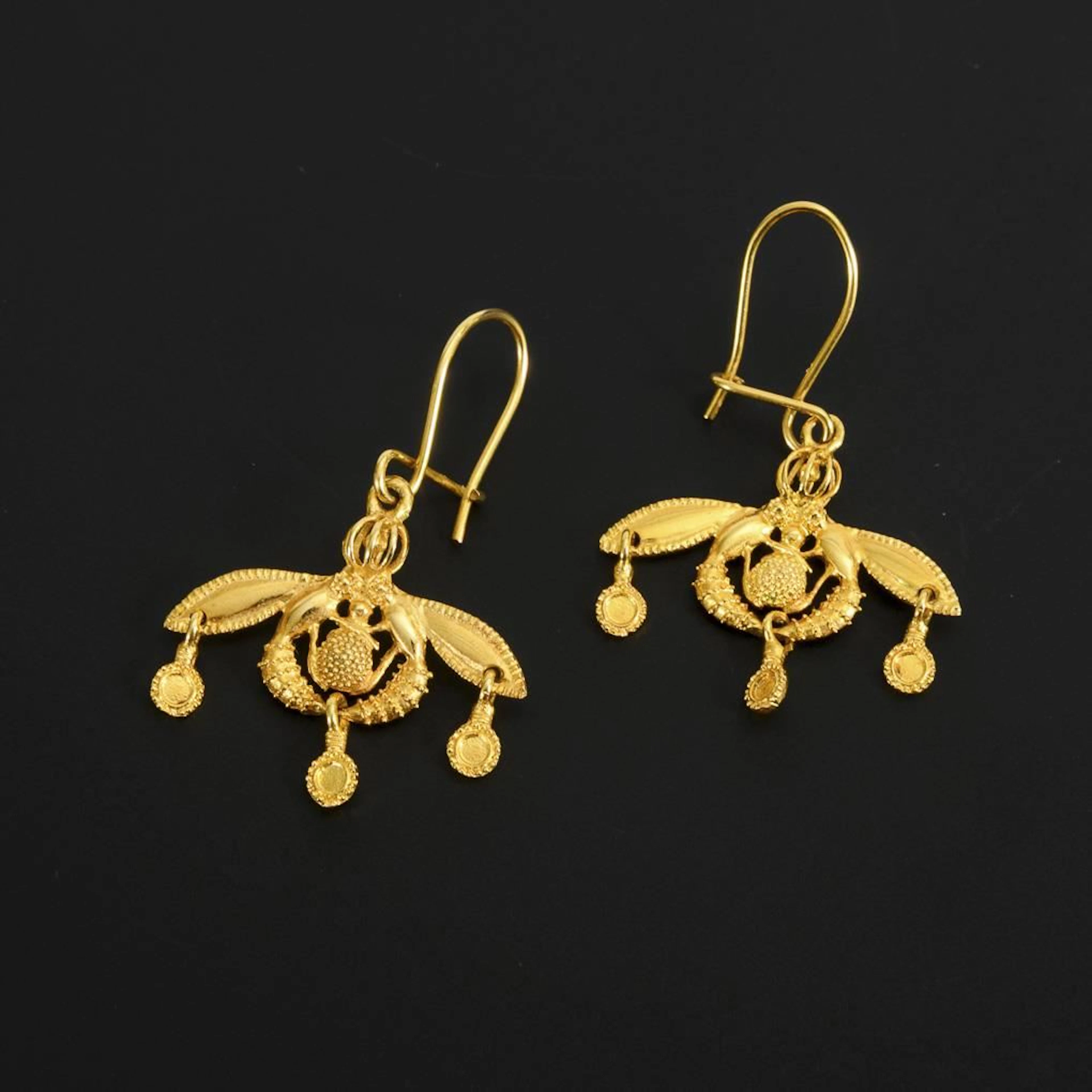 "Bees of Malia" Dangle Earrings.