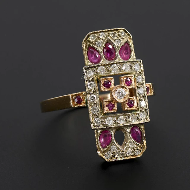 Art Deco-style ring.