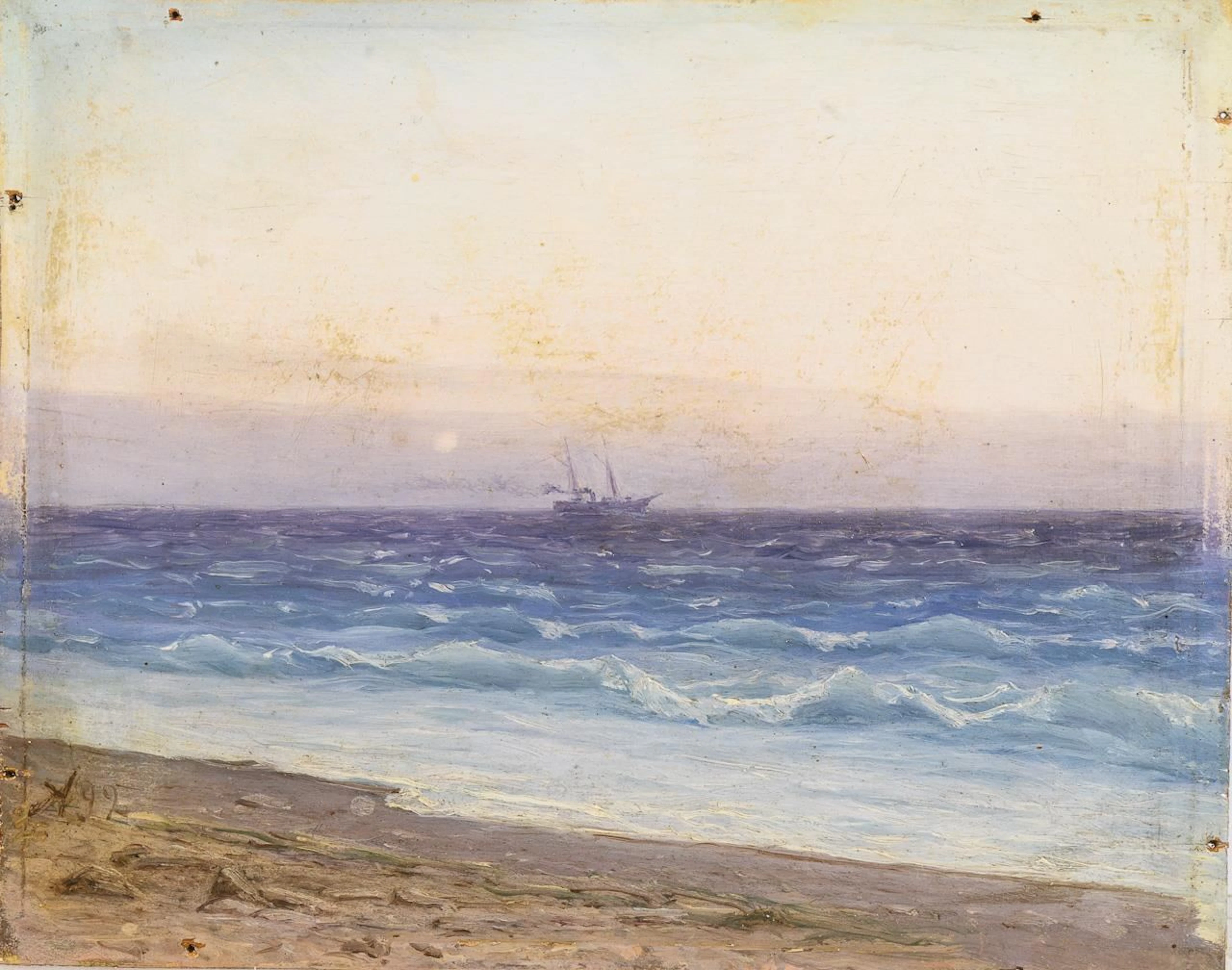 Small Study with Beach and Ship