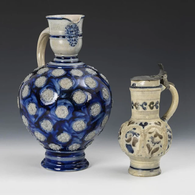 Large Jug and Lidded Pitcher. Westerwald.