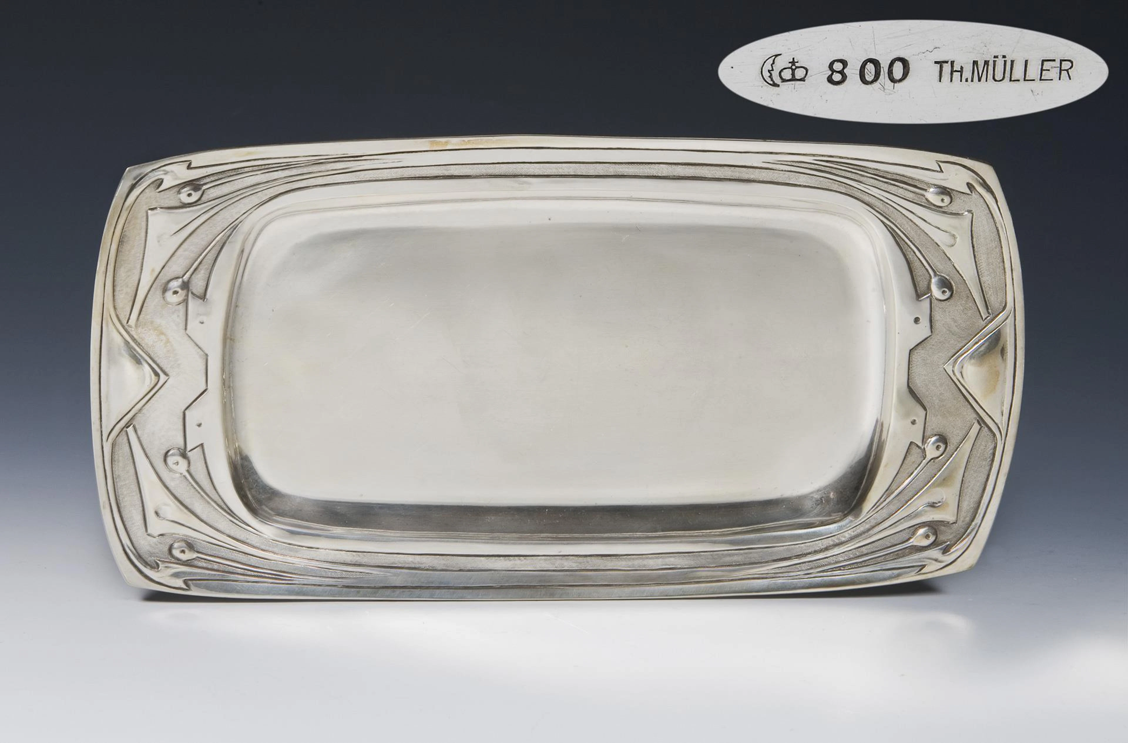 Art Nouveau tray. Theodor Müller, court jeweler in Weimar.