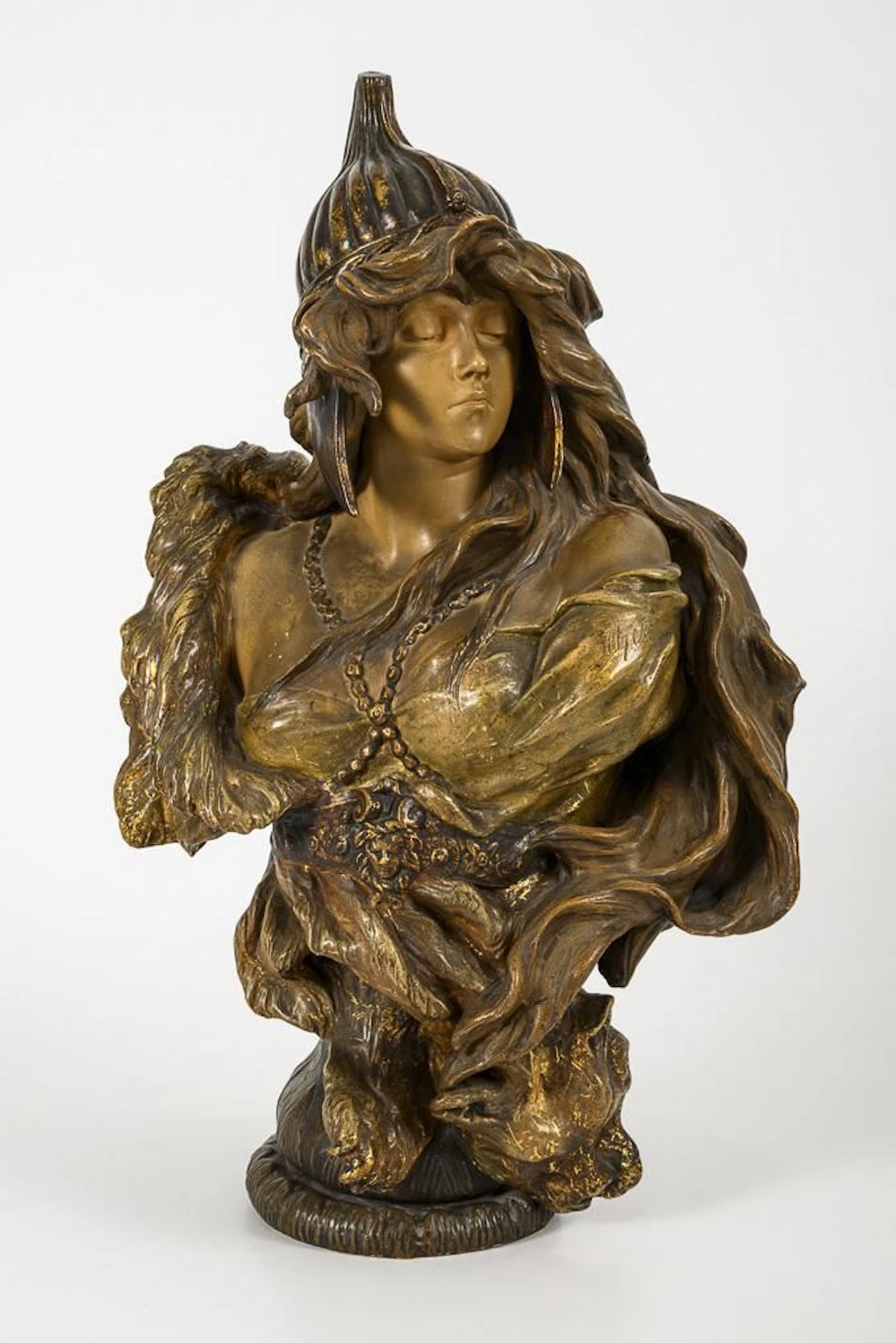 Art Nouveau bust "Queen of the Amazons". Vienna-based manufacturer