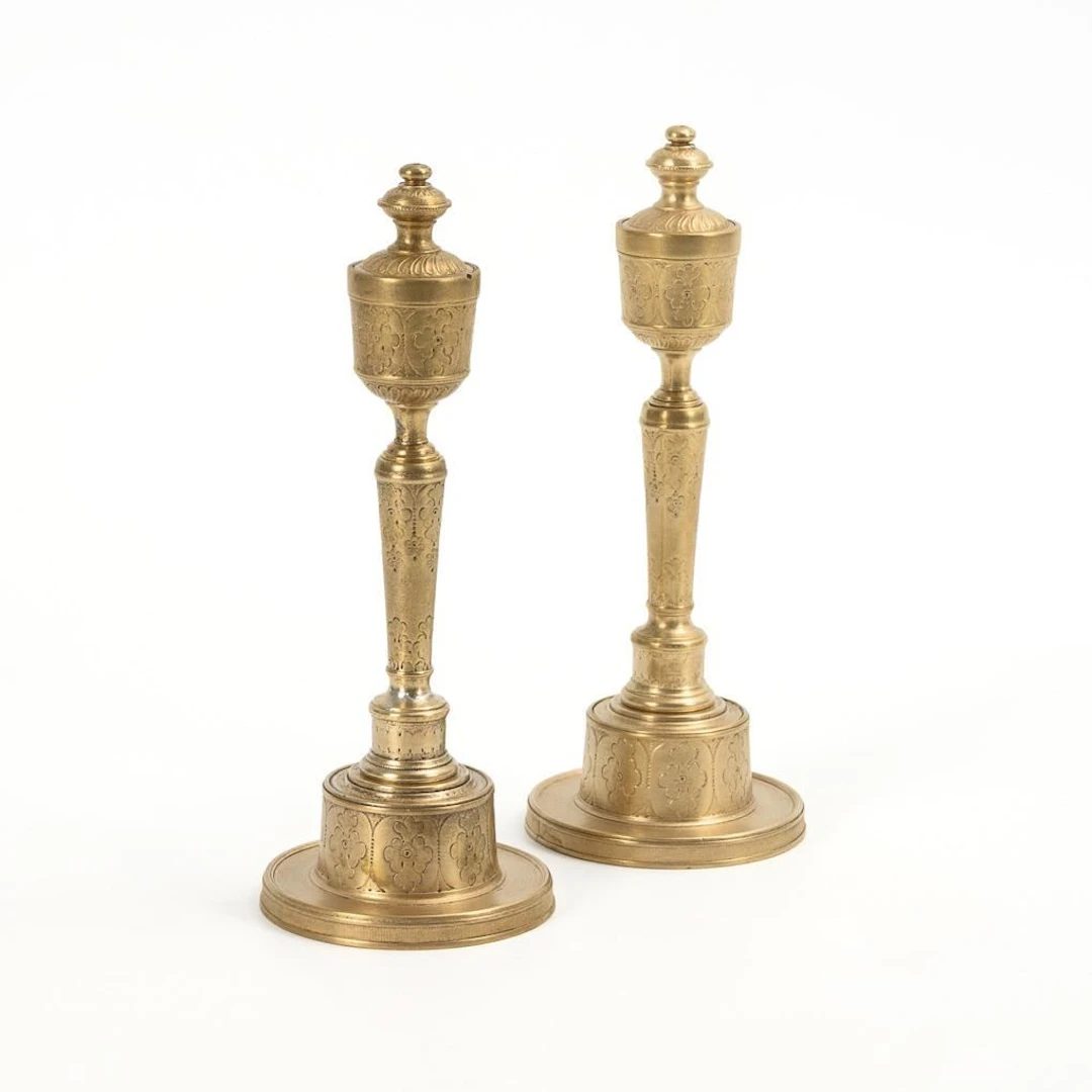 Pair of bronze wall sconces.