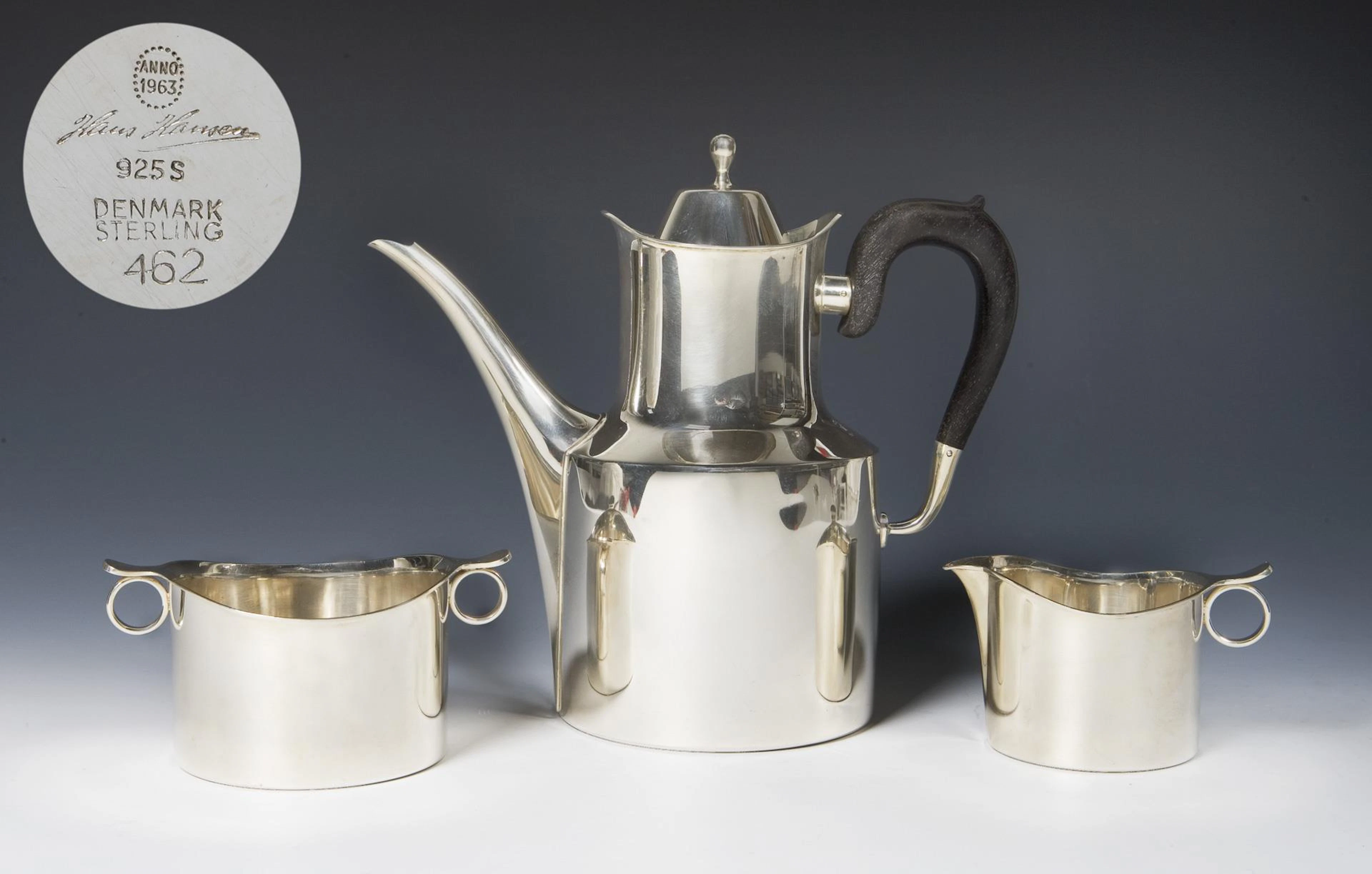 3-piece Danish design centerpiece. Hans Hansen, Kolding.