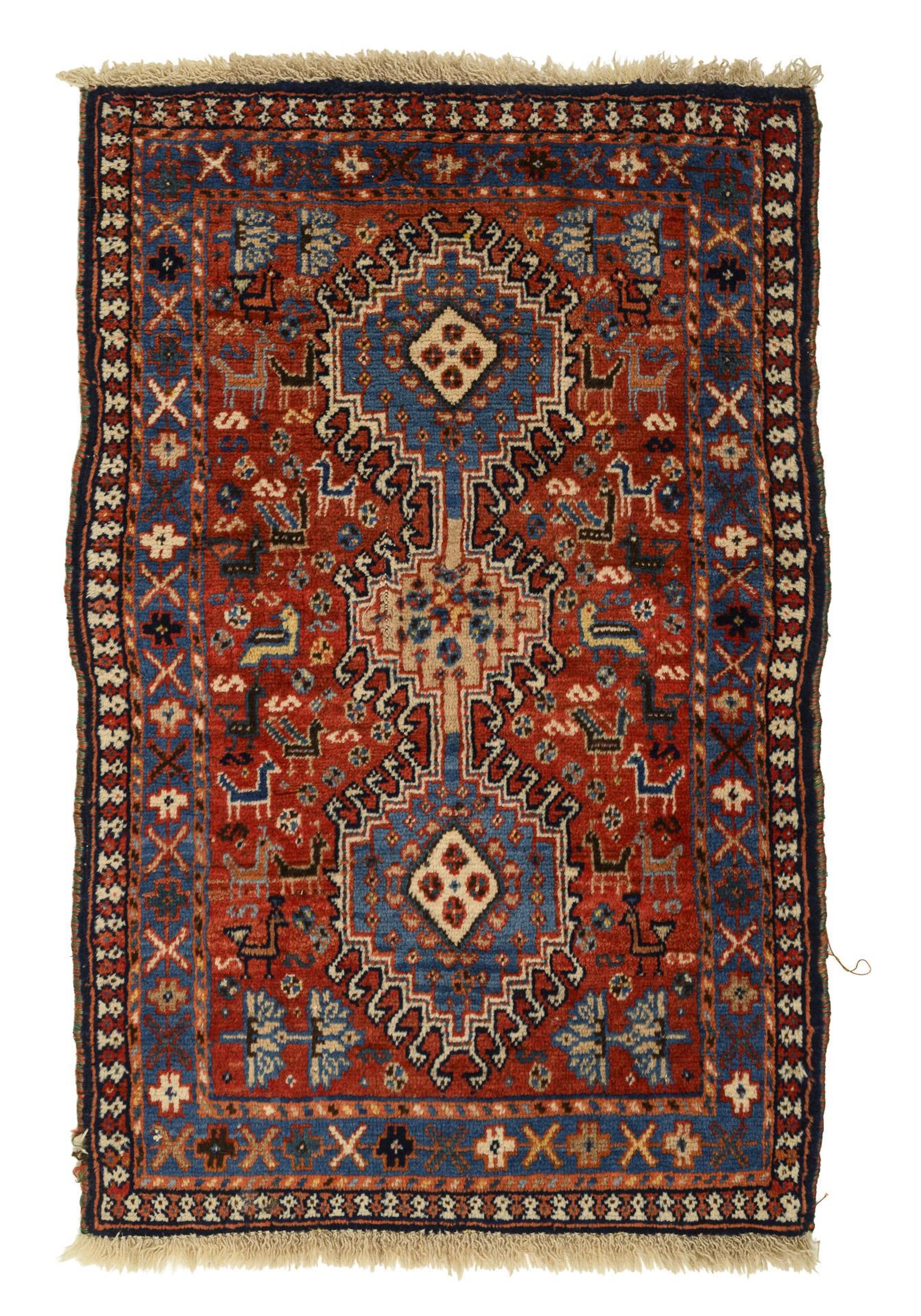 Small Yalameh medallion rug.
