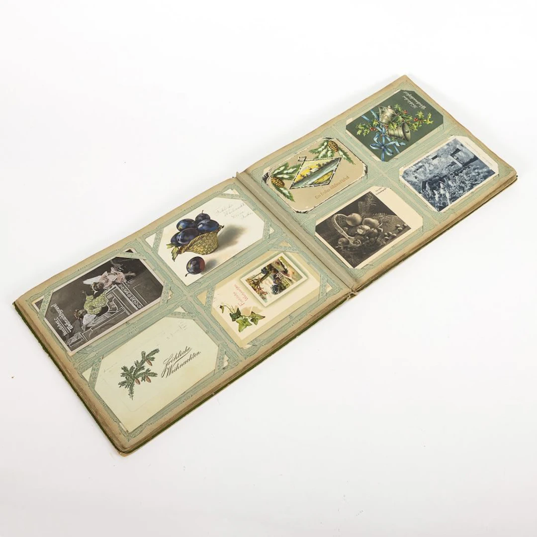 Postcard album containing approximately 160 postcards with Christmas motifs