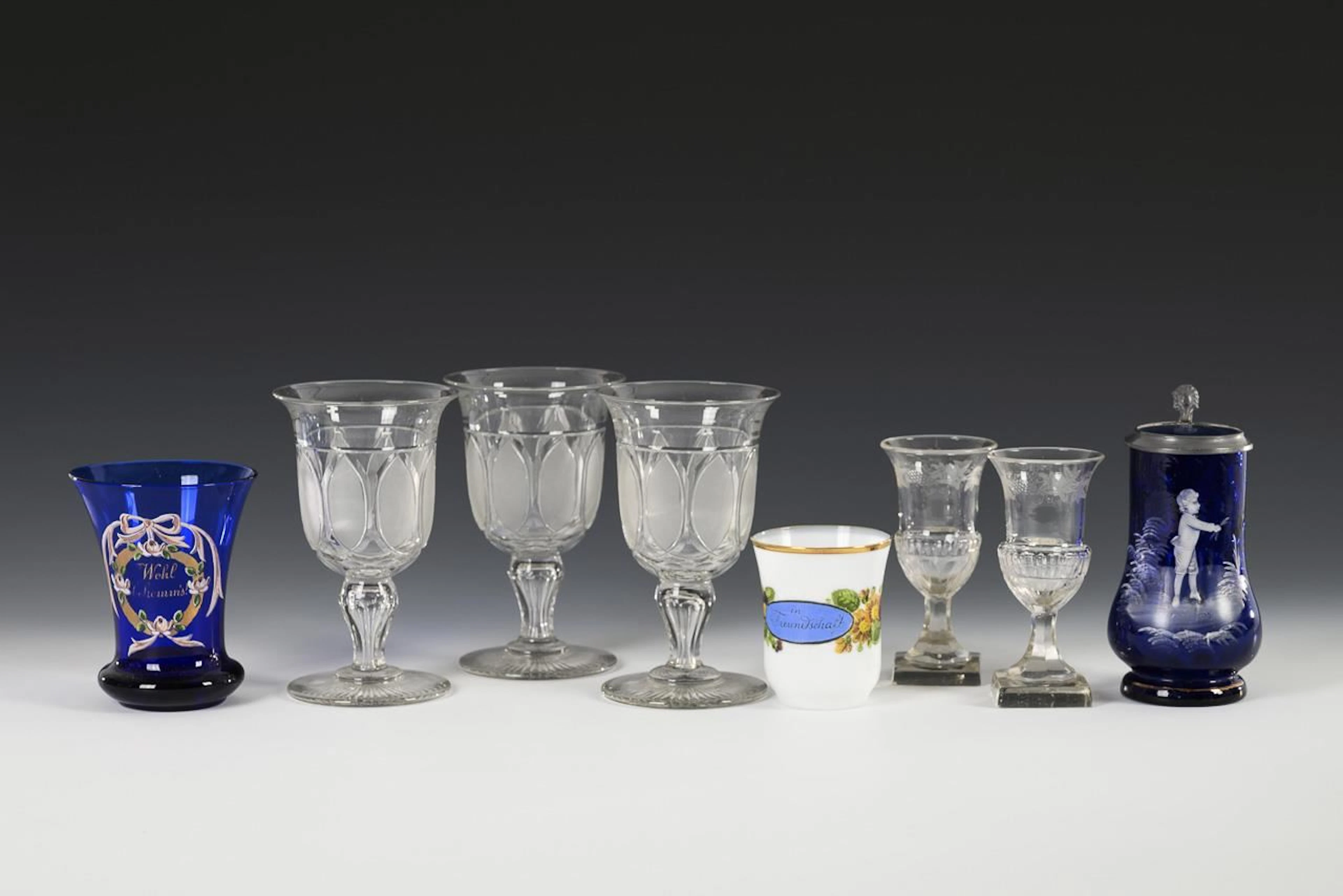 8 different glasses.
