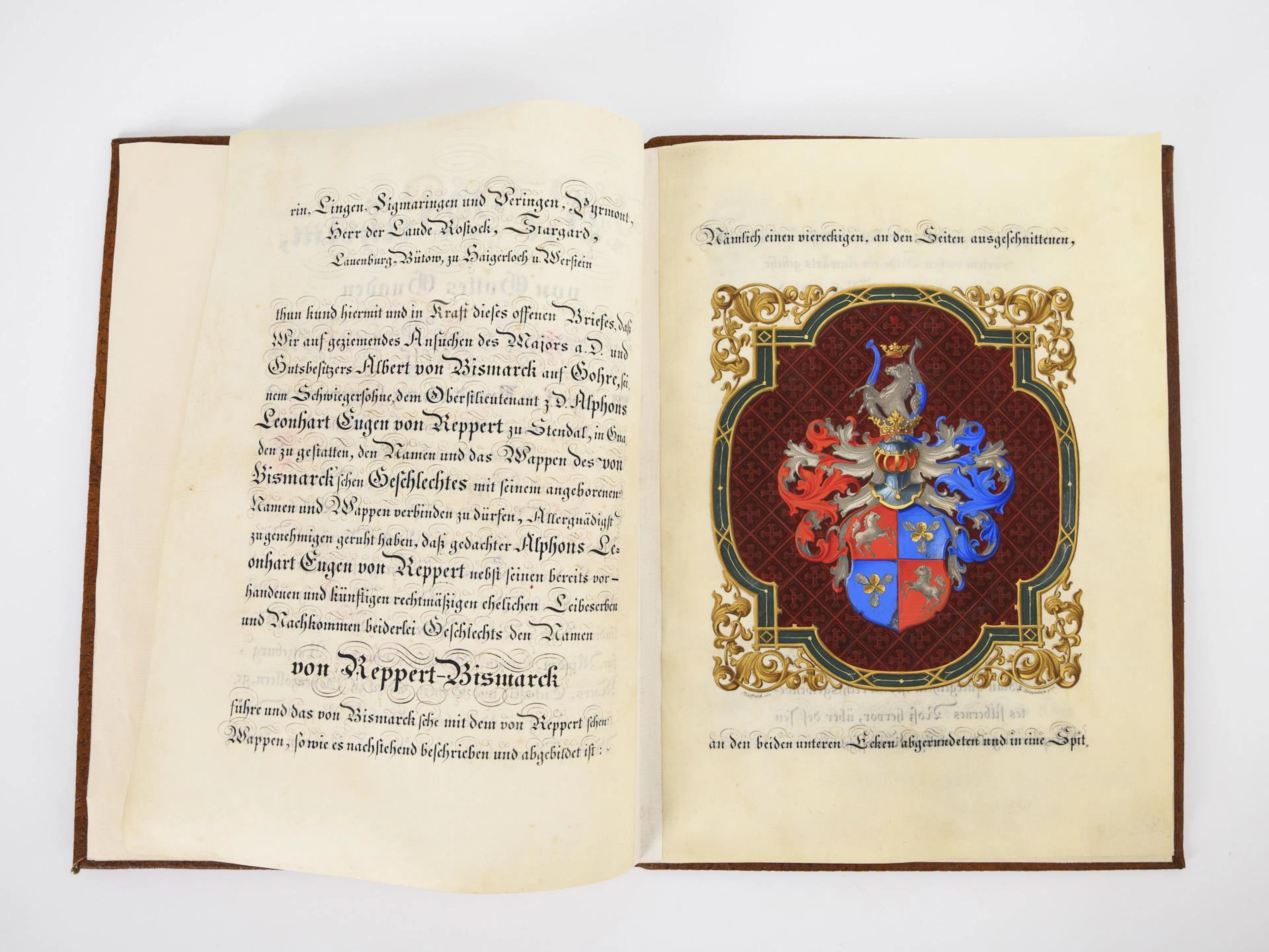 Certificate of an armorial association with autograph of Kaiser Wilhelm I.