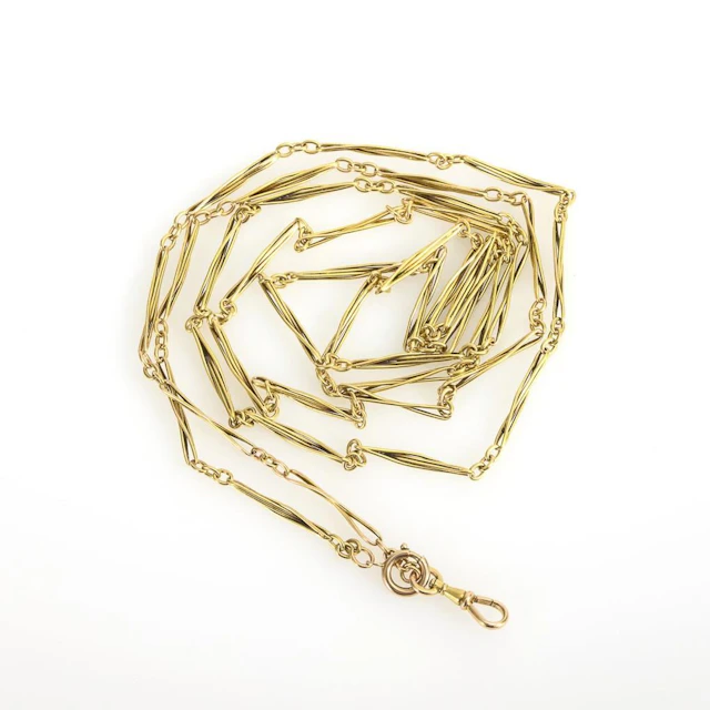 Gold watch chain.