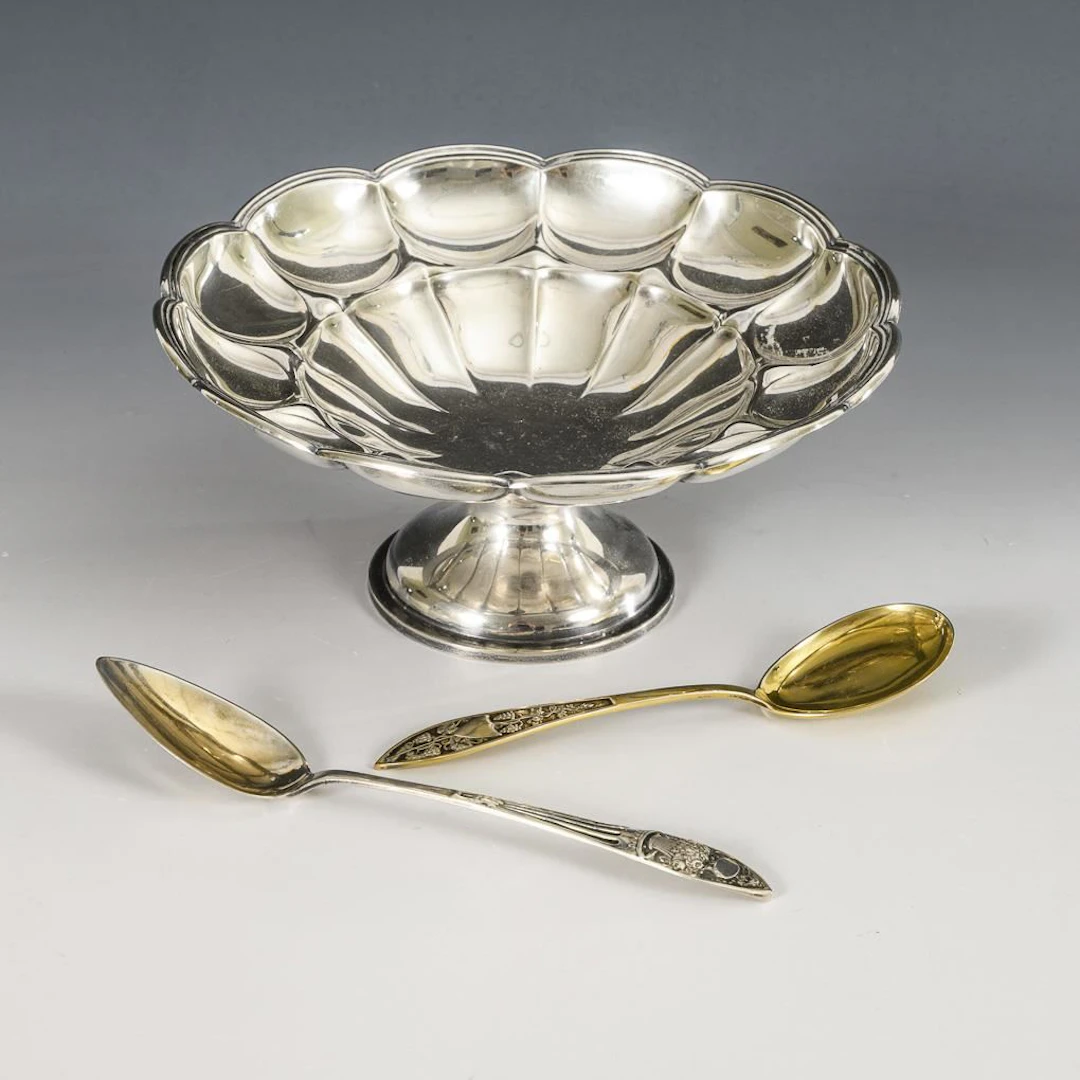 Soup bowl and 2 spoons. Otto Wolter, Schwäbisch Gmünd.