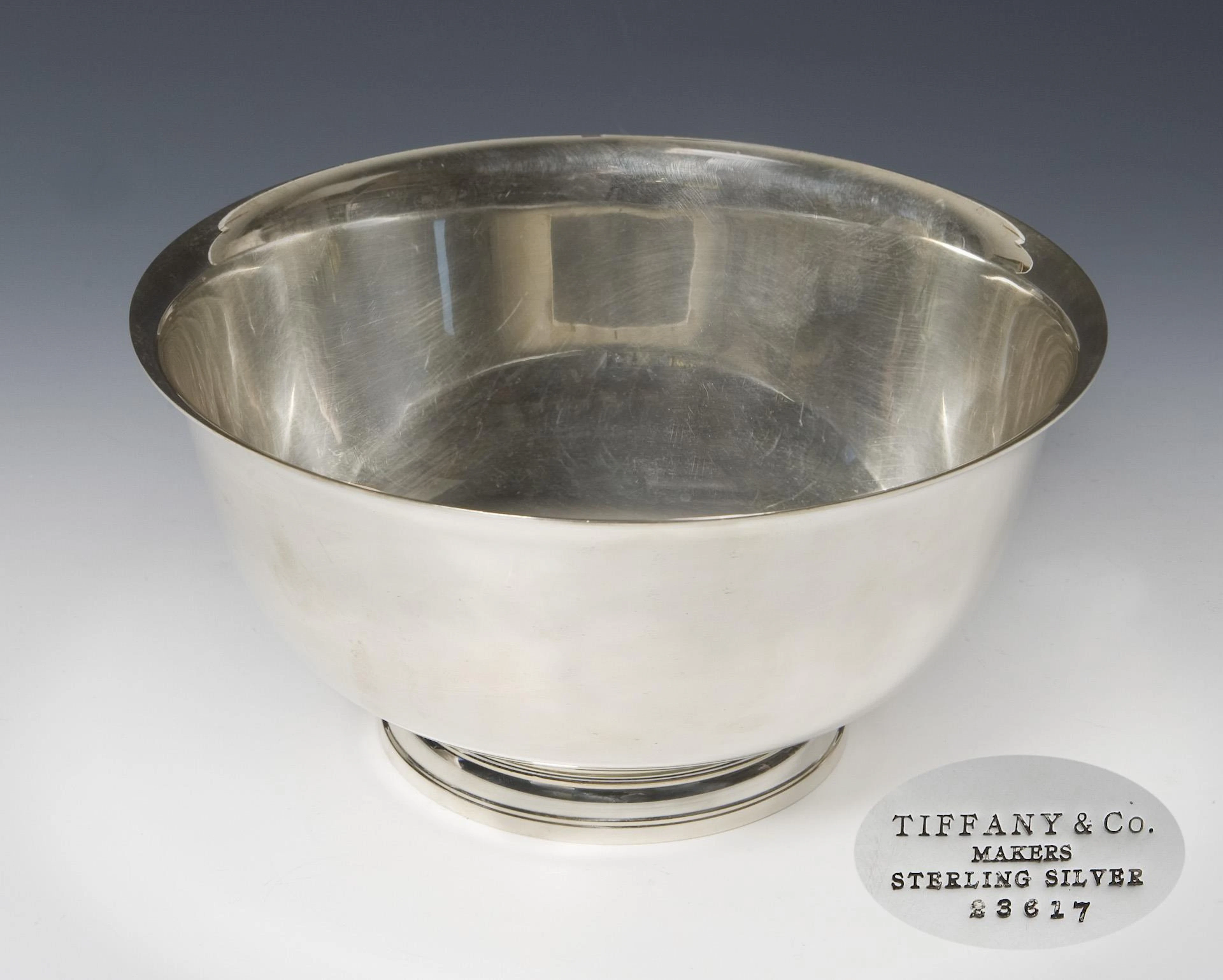 Tiffany silver bowl. Tiffany & Co. Makers, New York.