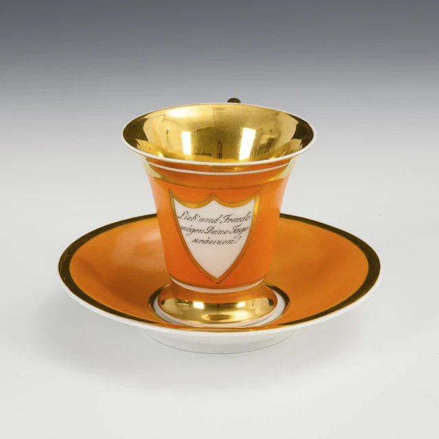 Biedermeier friendship cup. KPM Berlin.