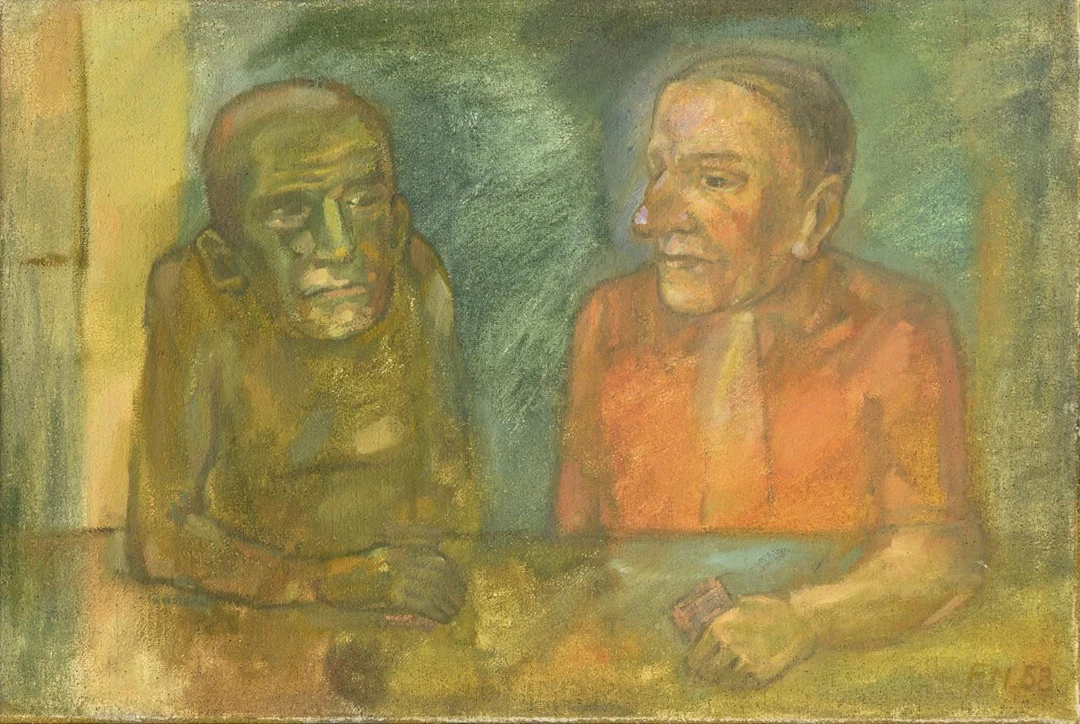 Monogrammist: Abstract Scene with Two Men