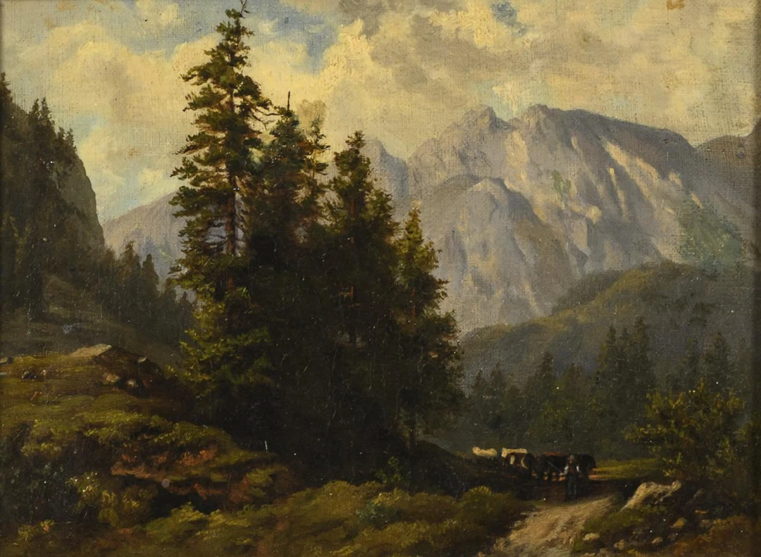 Indistinctly signed: Small Mountain Landscape