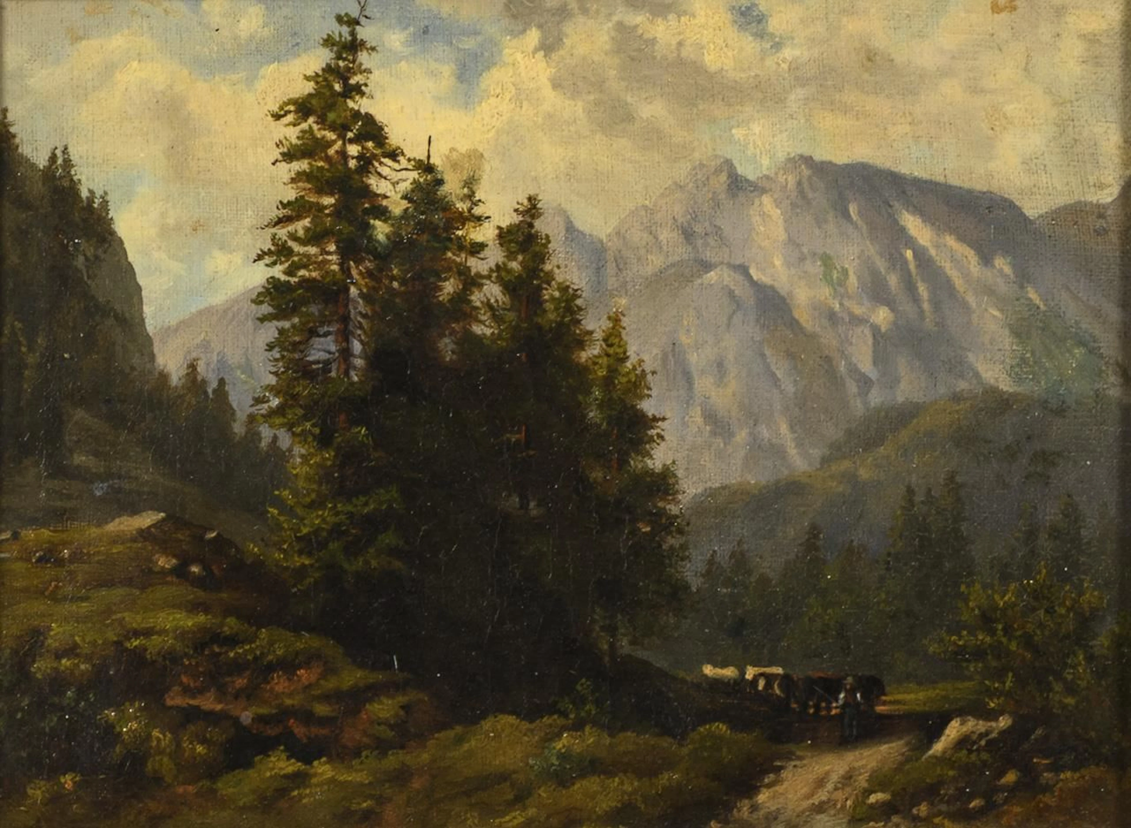 Indistinctly signed: Small Mountain Landscape
