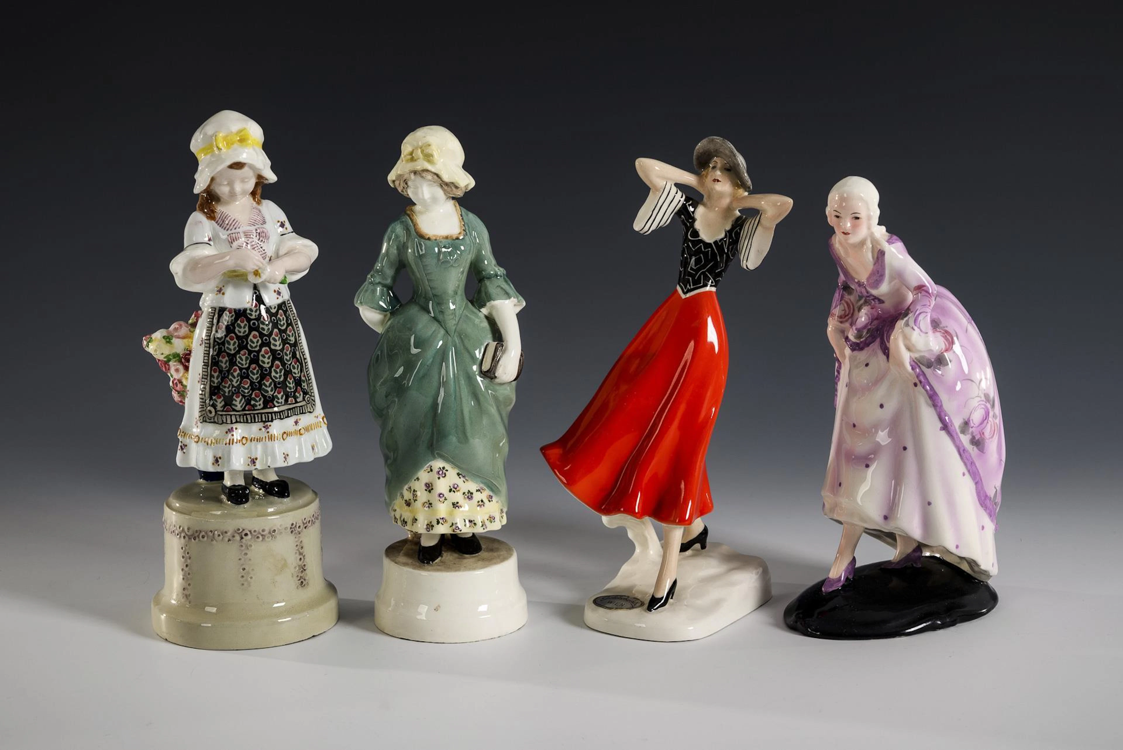 4 small Viennese Art Nouveau figurines. Viennese manufactory Friedrich