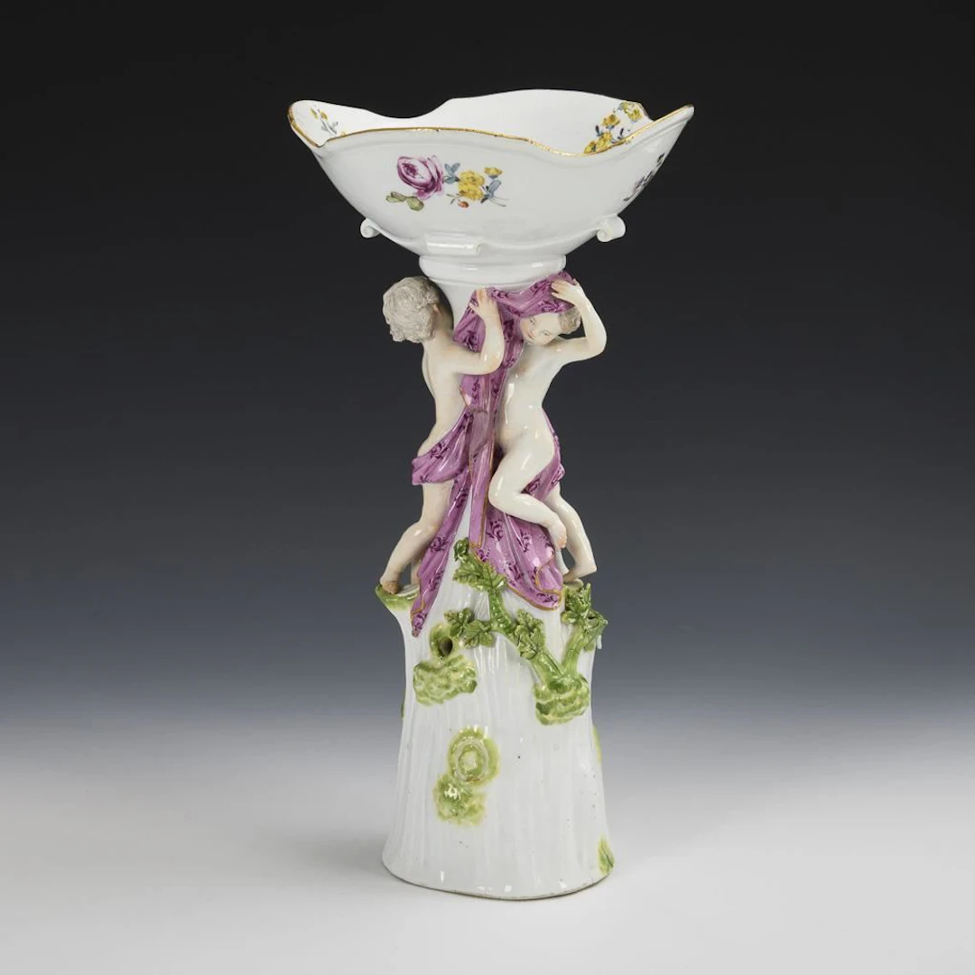 Baroque table centerpiece with cupids. Meissen.