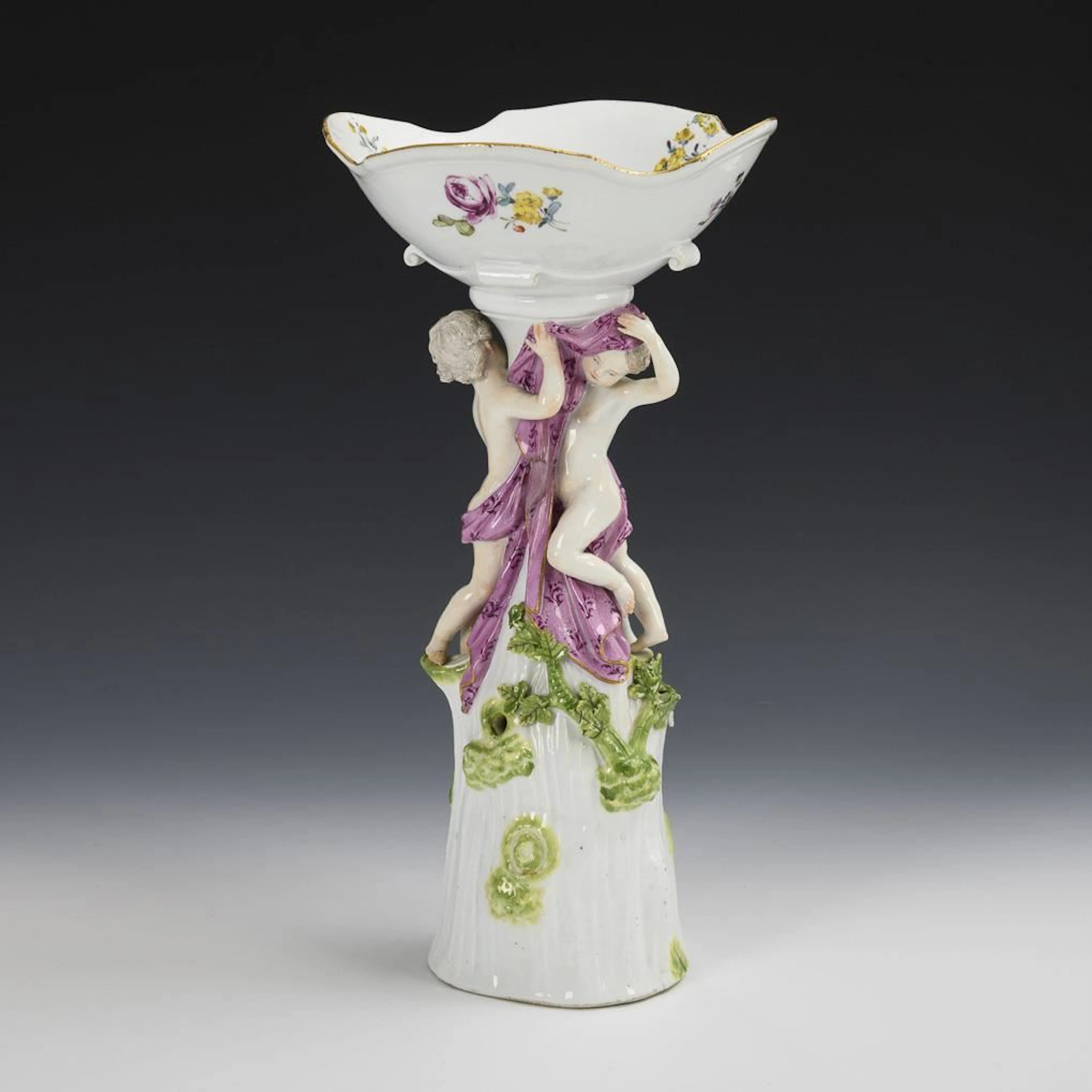 Baroque table centerpiece with cupids. Meissen.