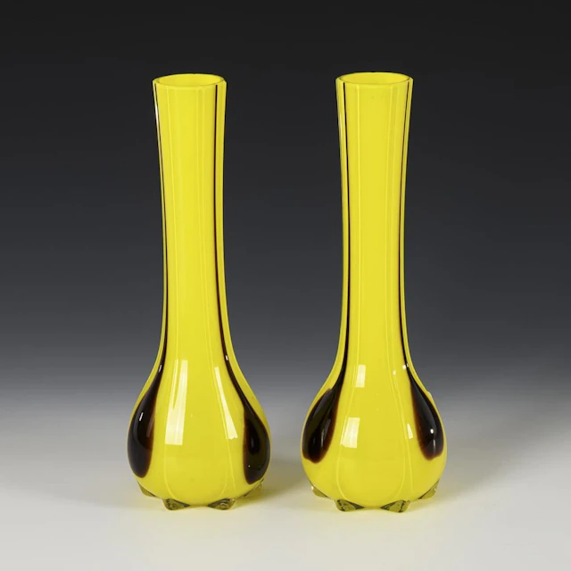 Pair of Art Nouveau vases. Regenhütte.