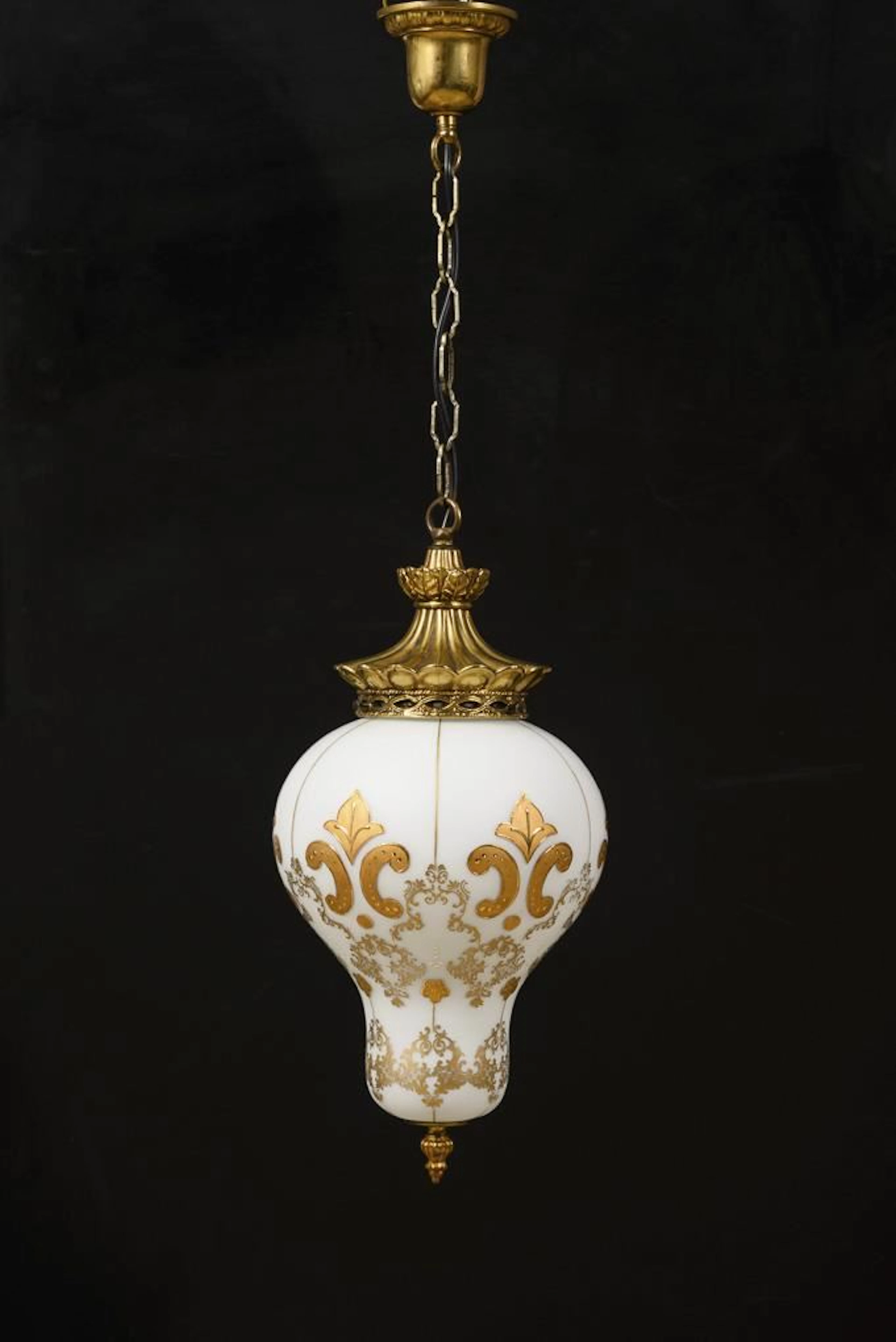 Hollywood Regency-style pendant lamp. Carl Falkenstein.