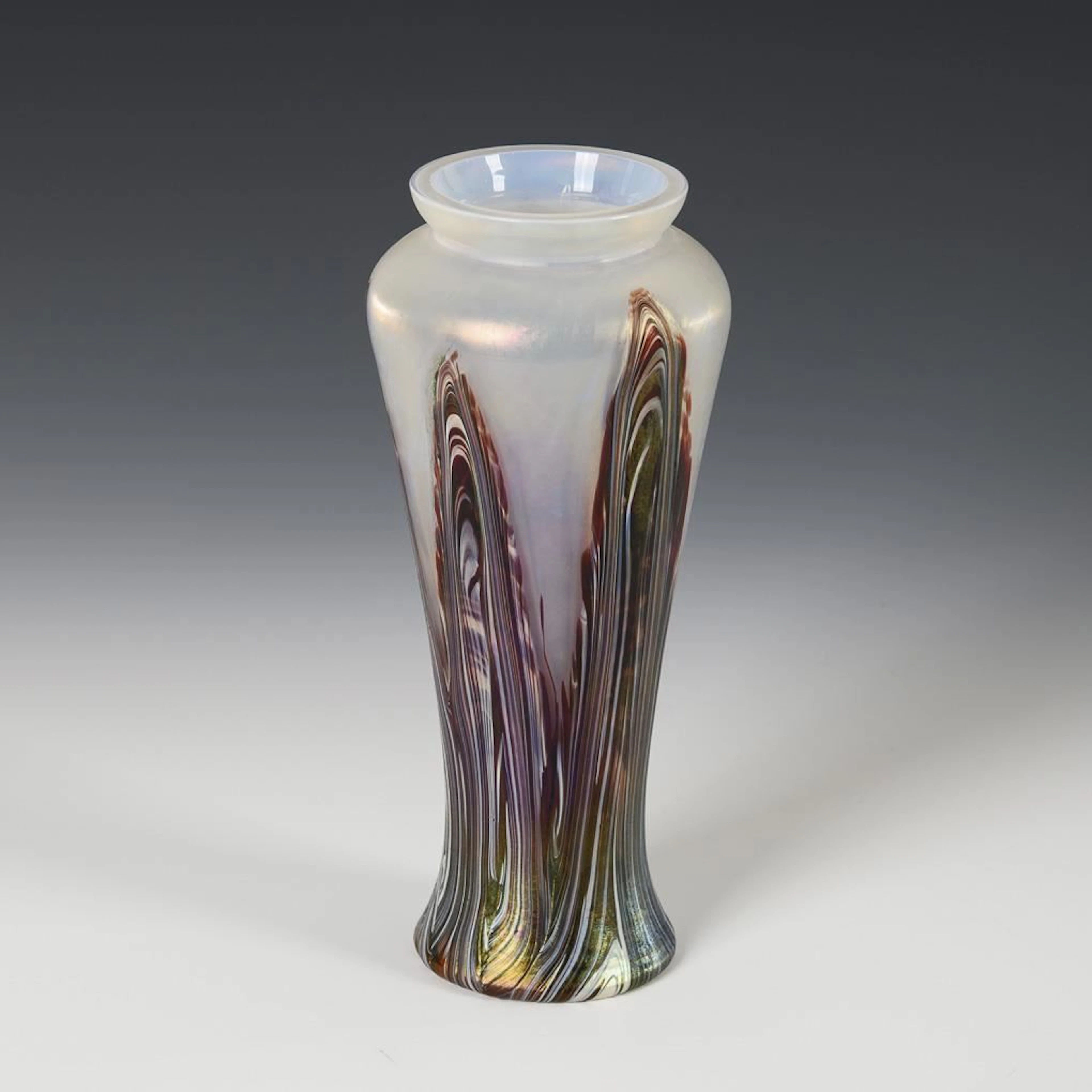Art Nouveau vase with marble tongues. Kralik.