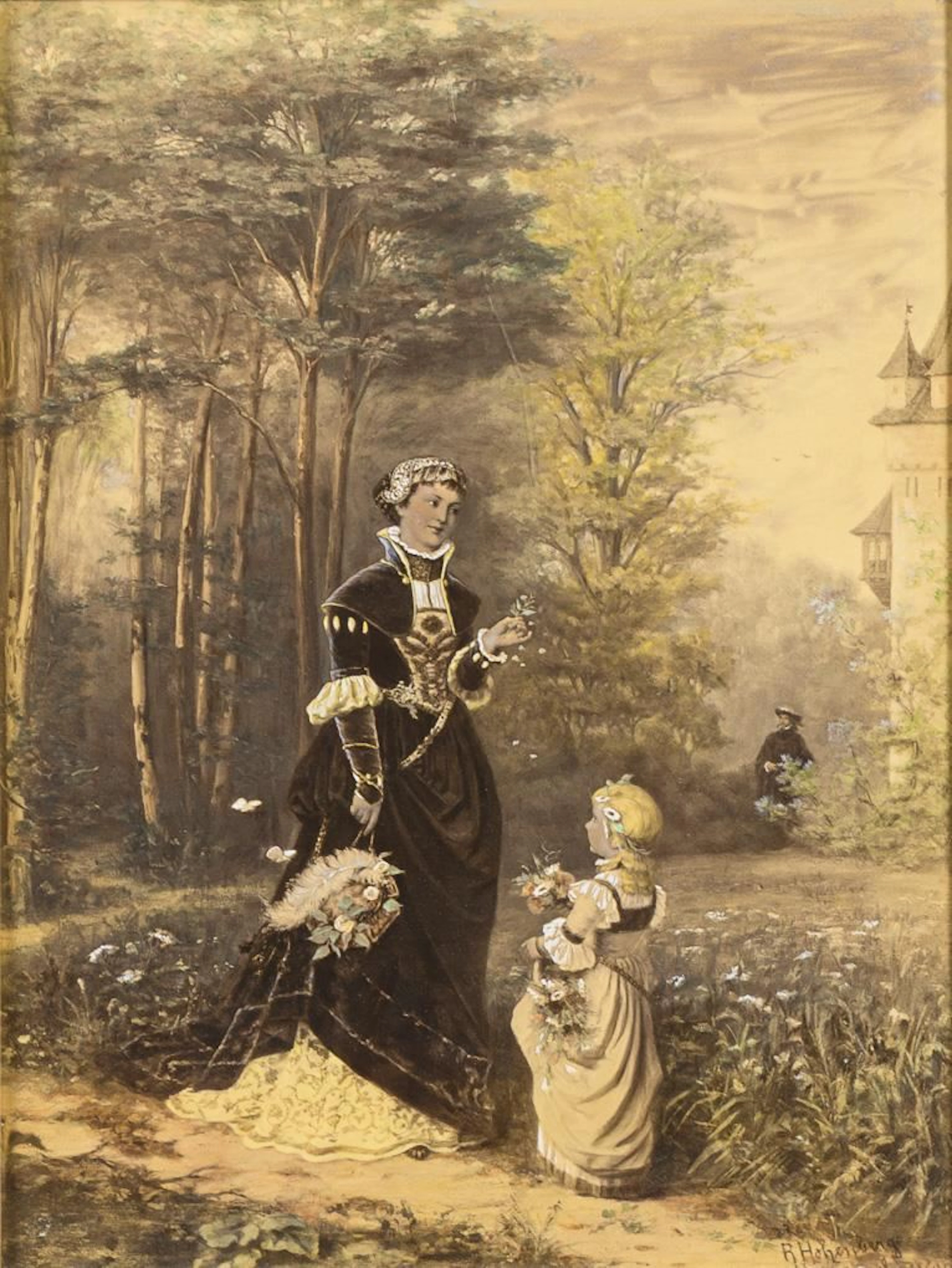 HOHENBERG, Rosa (* 1852 Neulauterburg): In the Castle Park.