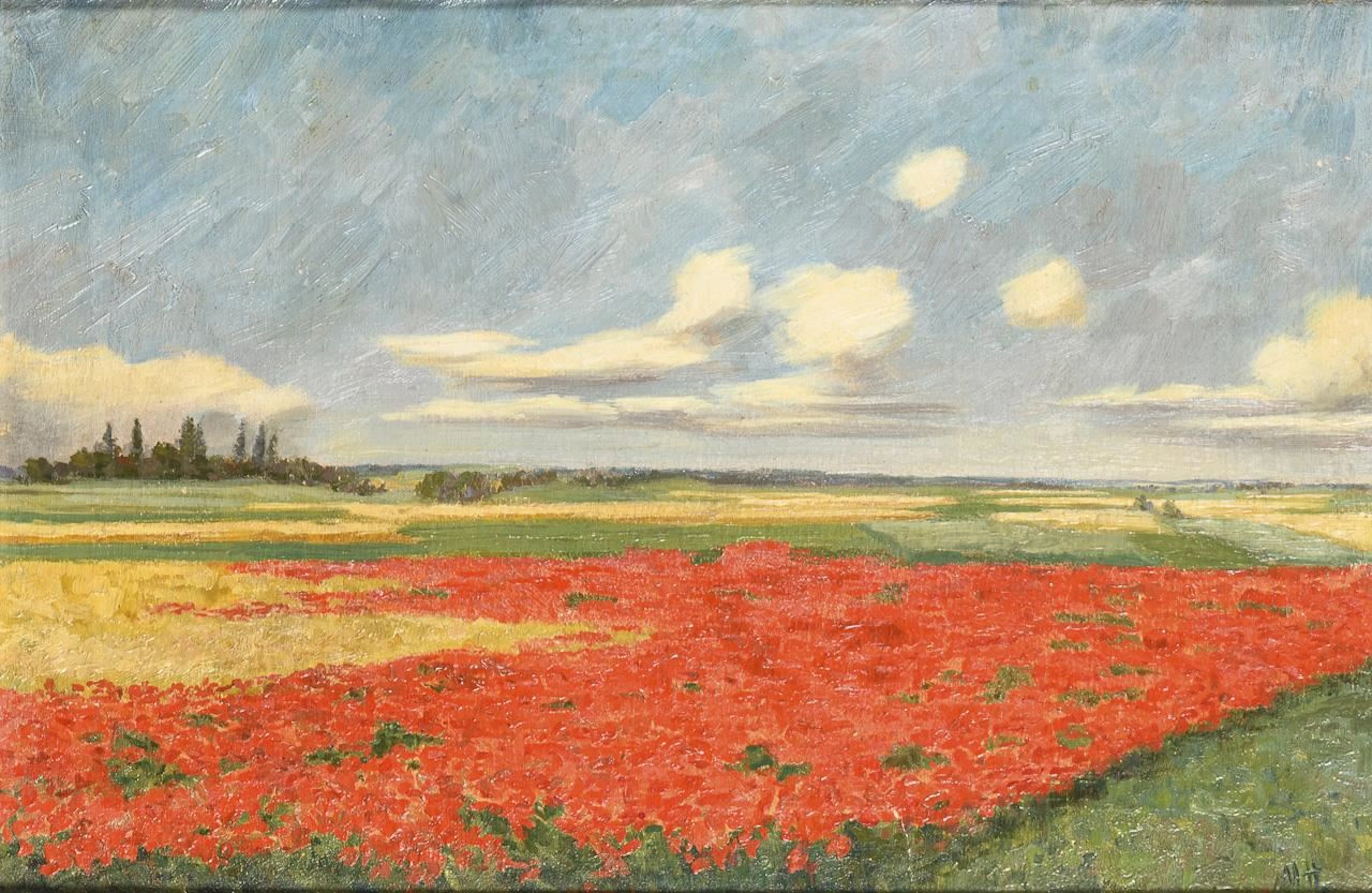 Artist "M.H.": Poppy Field in the Sunshine