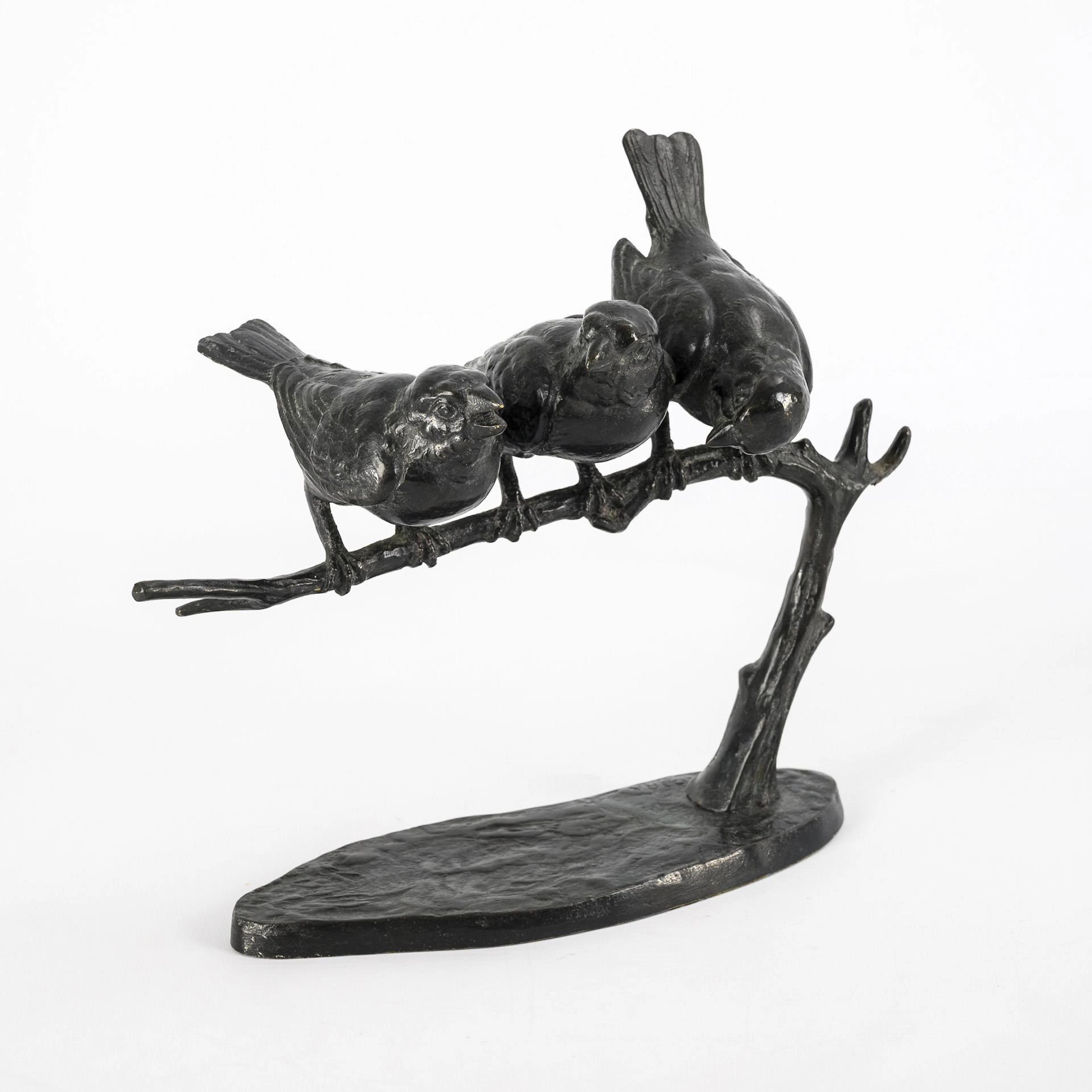 ROBRA, W, ROBRA, W, ROBRA, W, Three sparrows on a branch