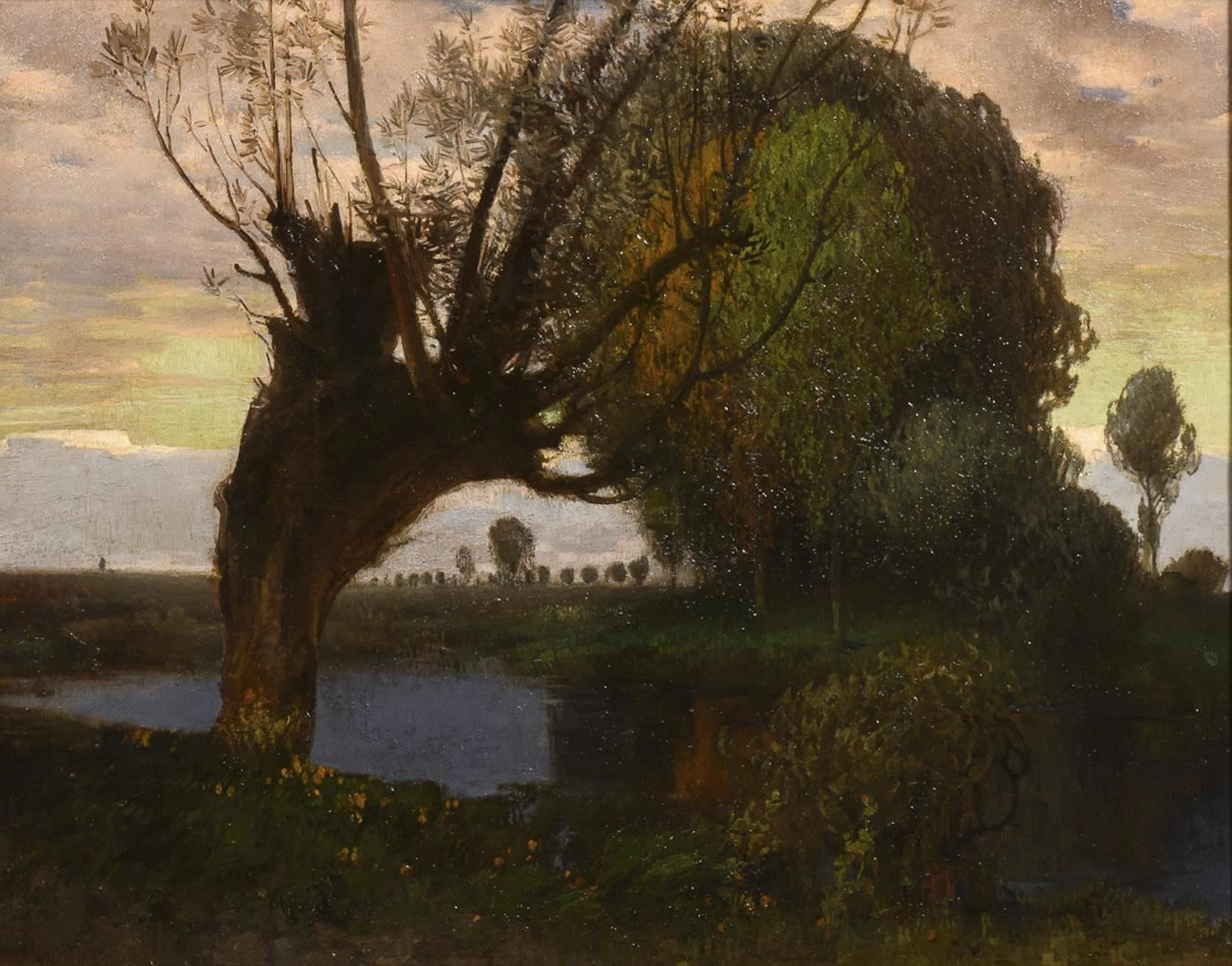 Munich or Dachau School: Landscape with Moor and Pollarded Willows