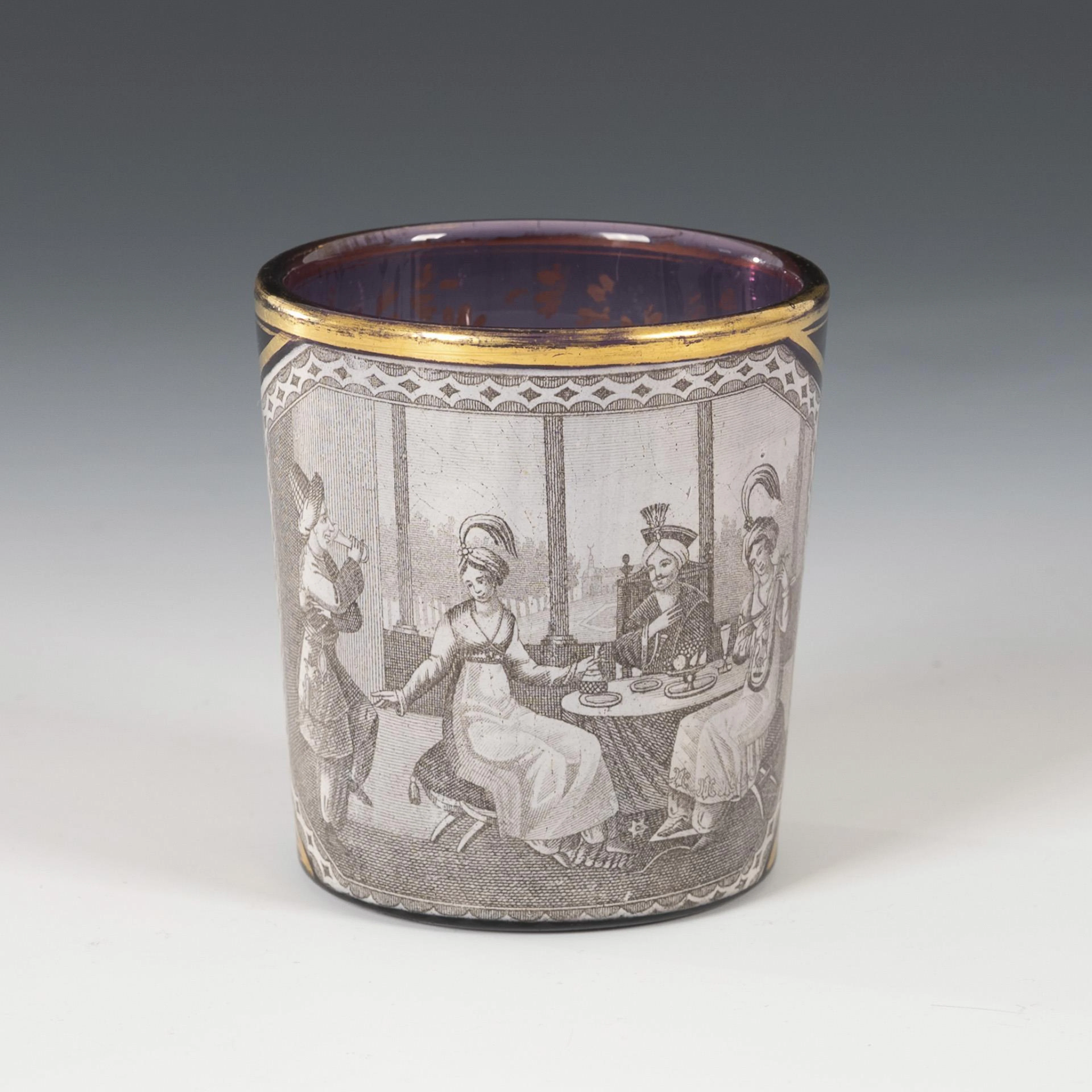 Russian mug with table company. St. Petersburg.