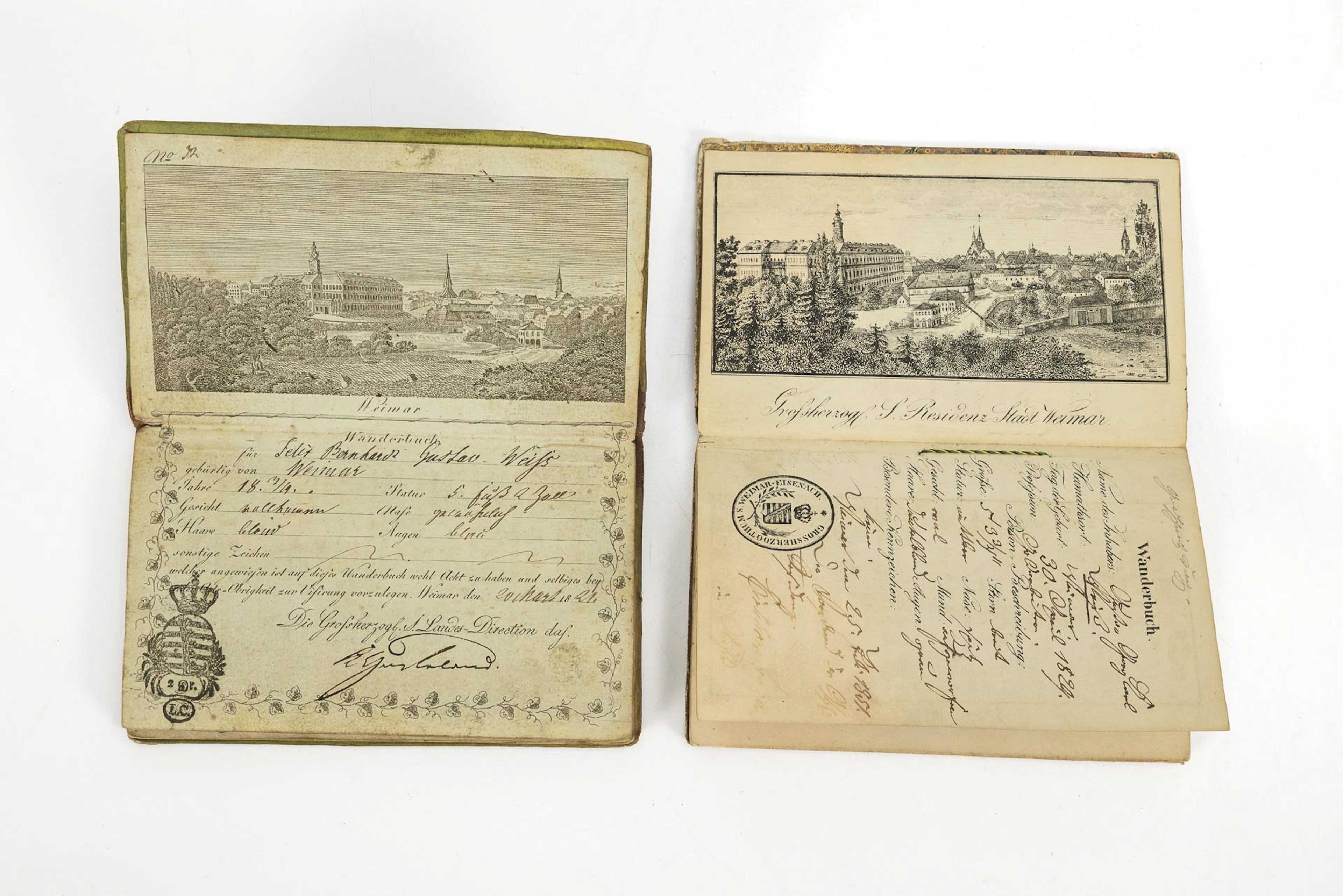 2 traveling books for goldsmiths from Weimar, 19th century.