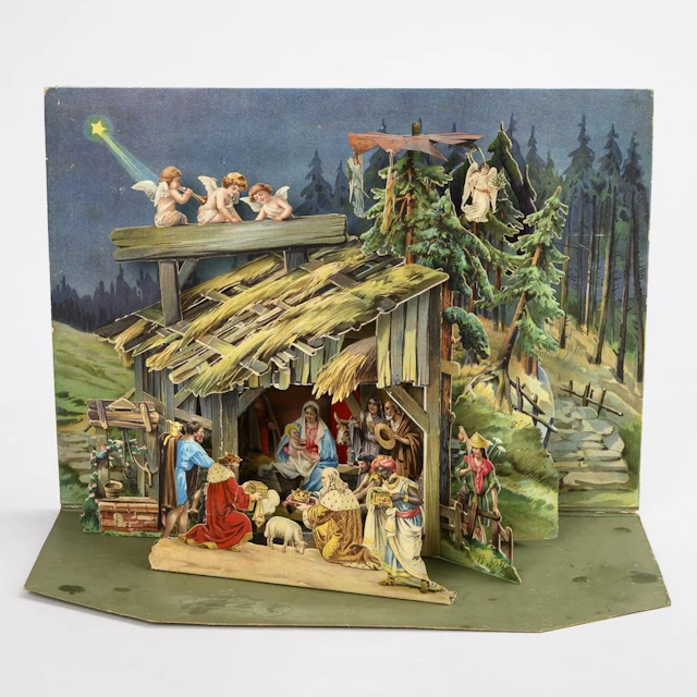 Cardboard Nativity Scene.